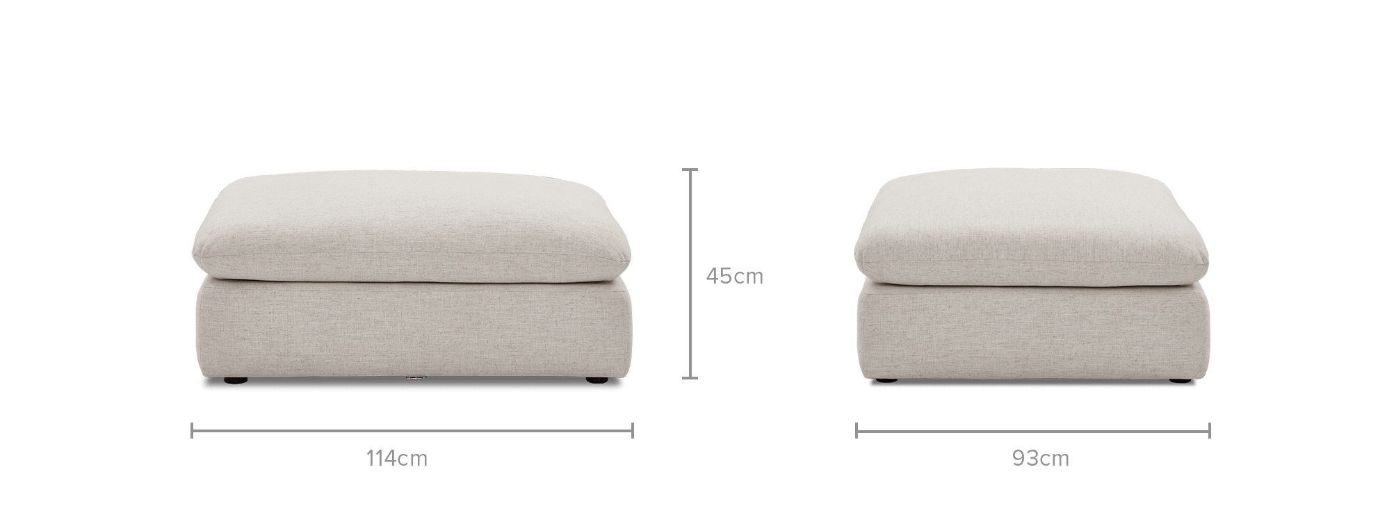 dimension of Dawson Storage Ottoman