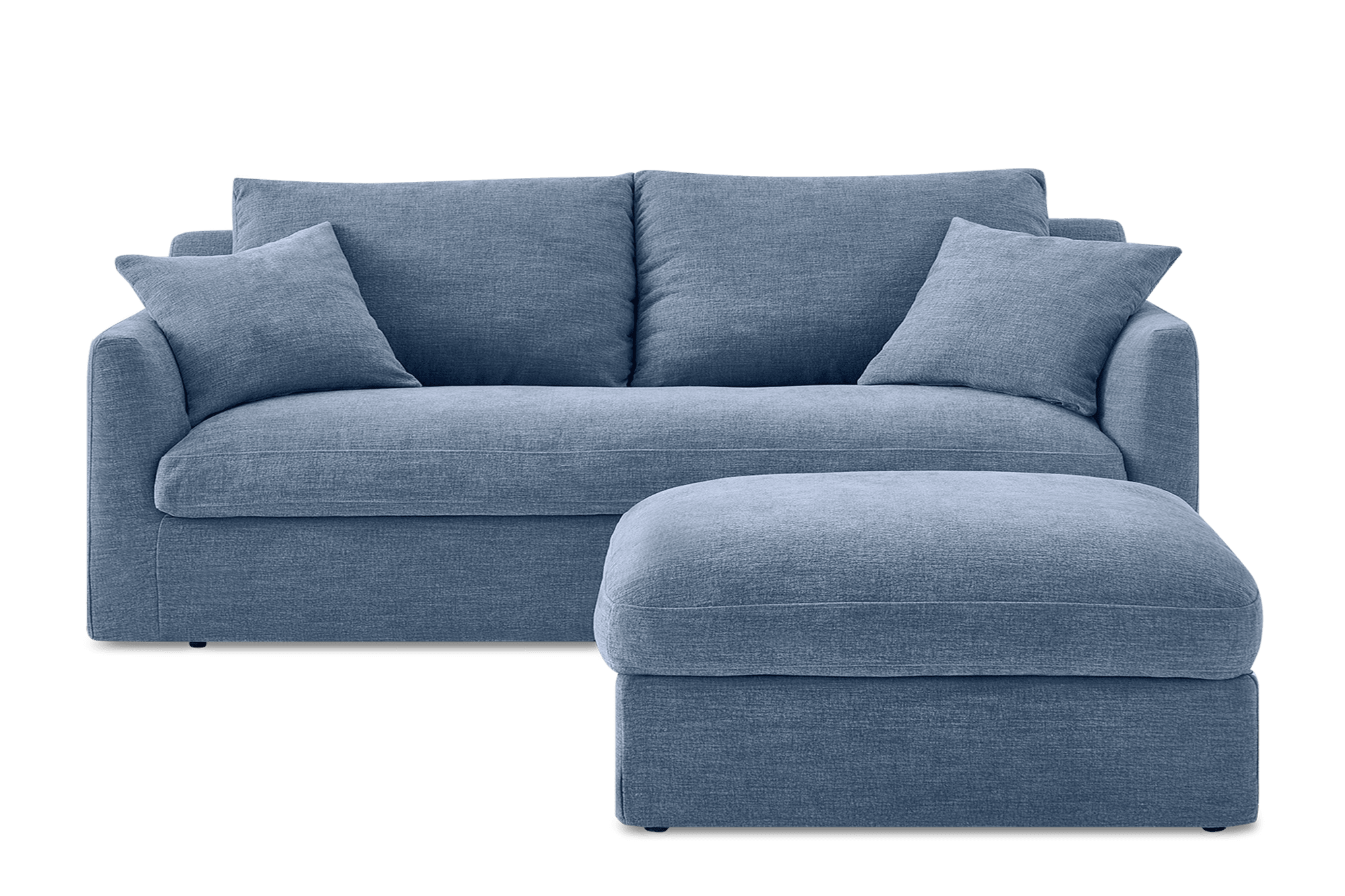 Agnes Slipcover Storage Sofa 88.6" with Ottoman, (Sadie) Dusty Blue