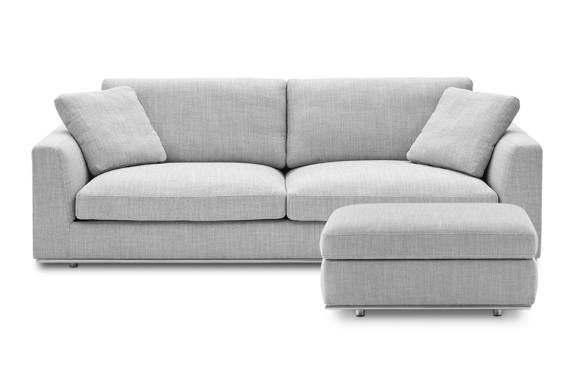 Hamilton 3 Seater Sofa with Storage Ottoman, (Performance Marcel) Smoke Grey