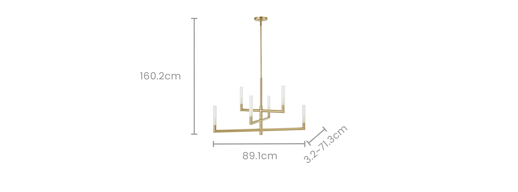dimension of Axis Tiered Chandelier