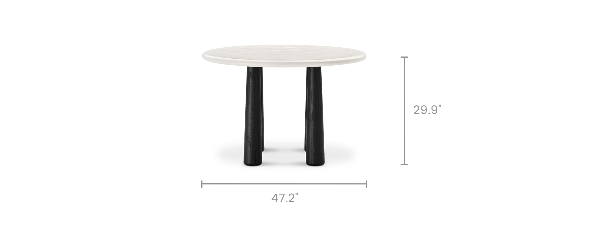 dimension of Allura Round Dining Table