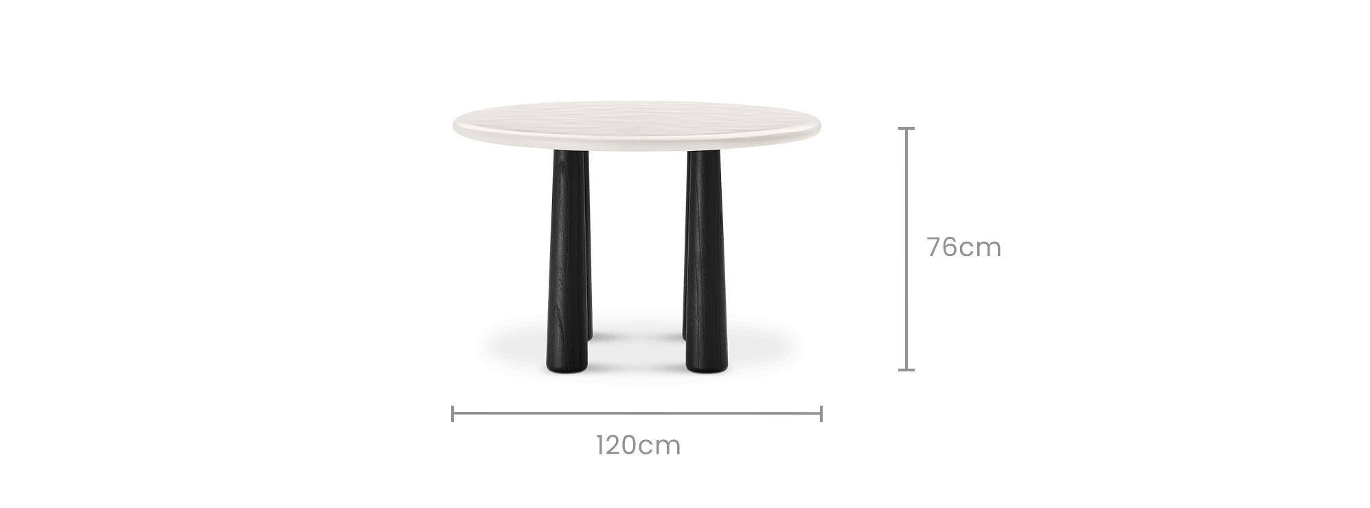 dimension of Allura Round Dining Table