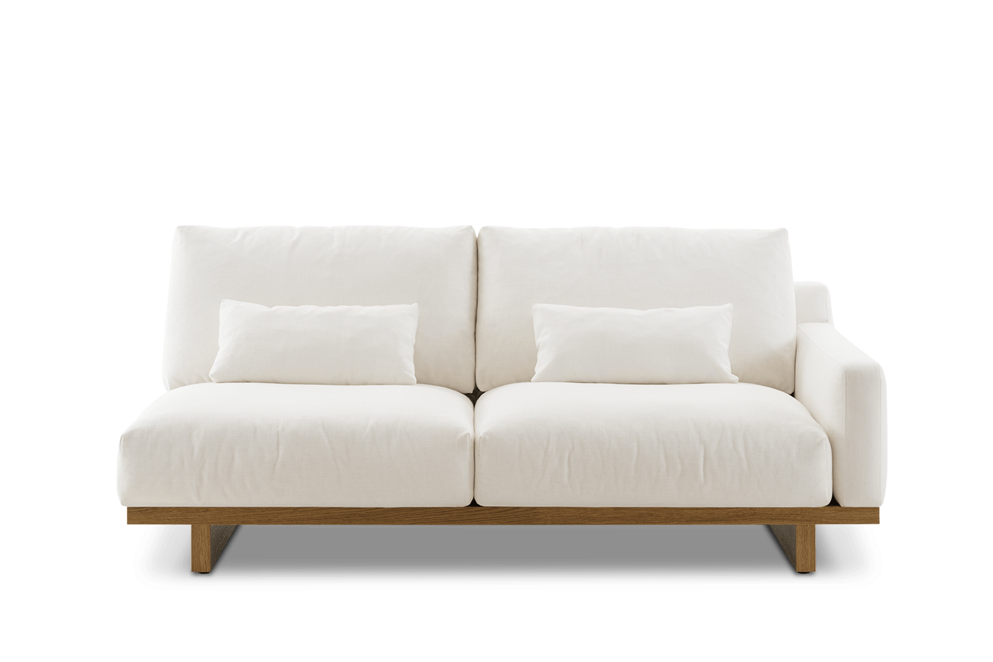 Mori Right Facing 2 Seater Couch, (Performance Genova) Alpine (Walnut)