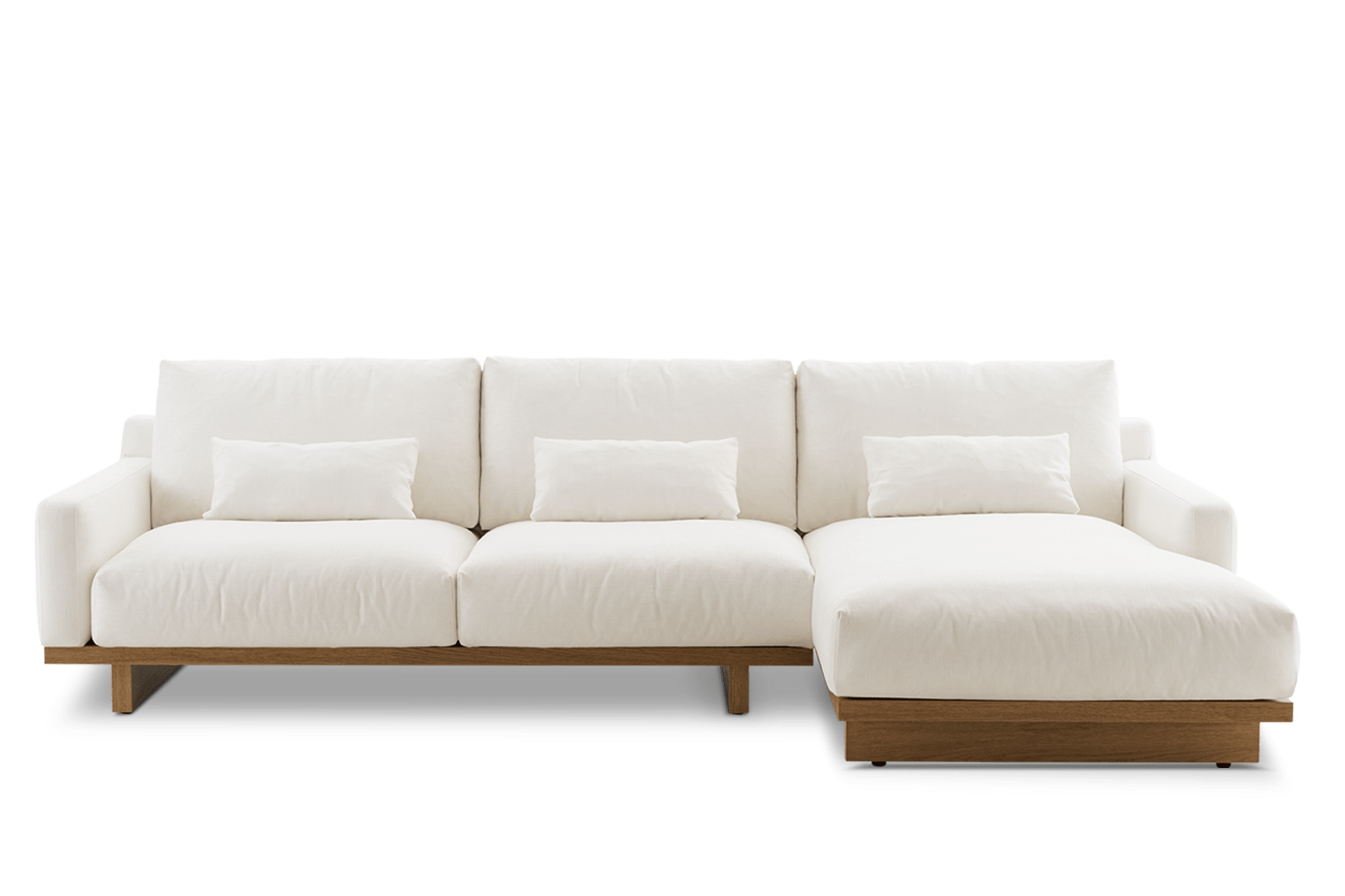 Mori Chaise Sectional Sofa Right Facing, (Performance Genova) Alpine (Walnut)