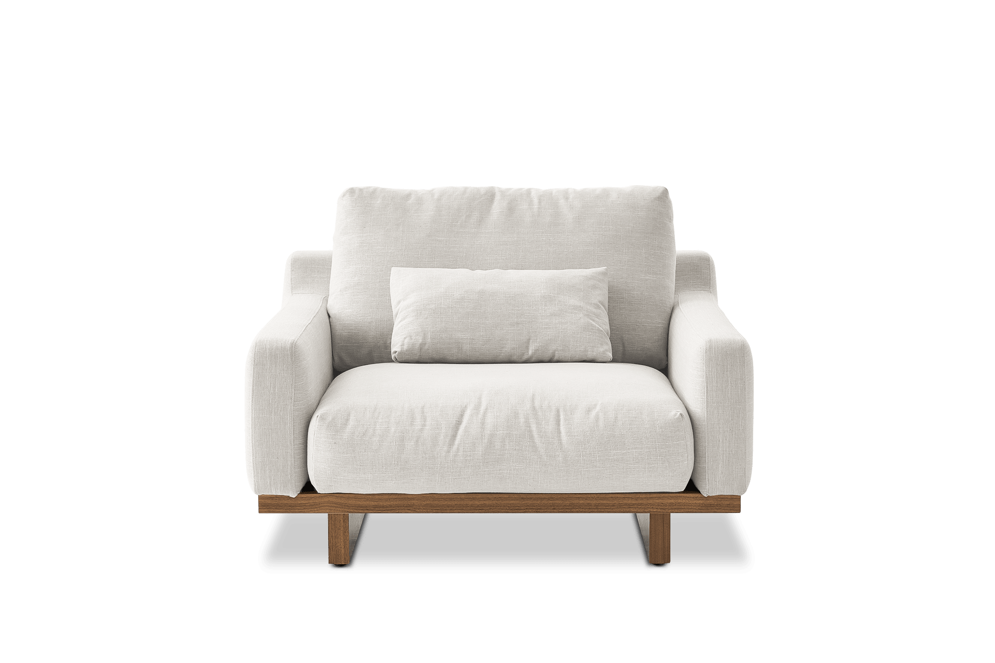 Mori Armchair, (Performance Genova) Oat (Walnut)