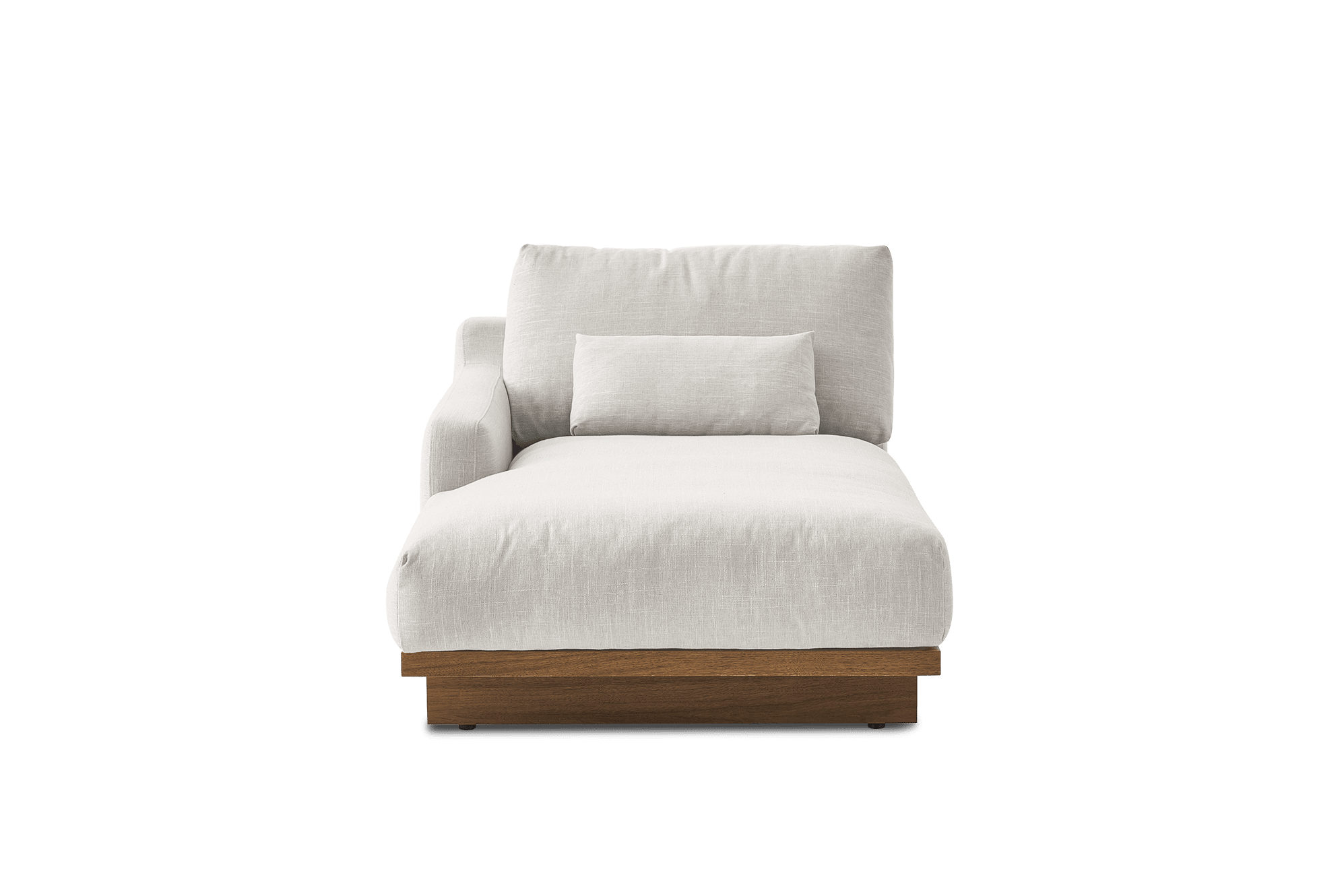Mori Left Chaise, (Performance Genova) Oat (Walnut)