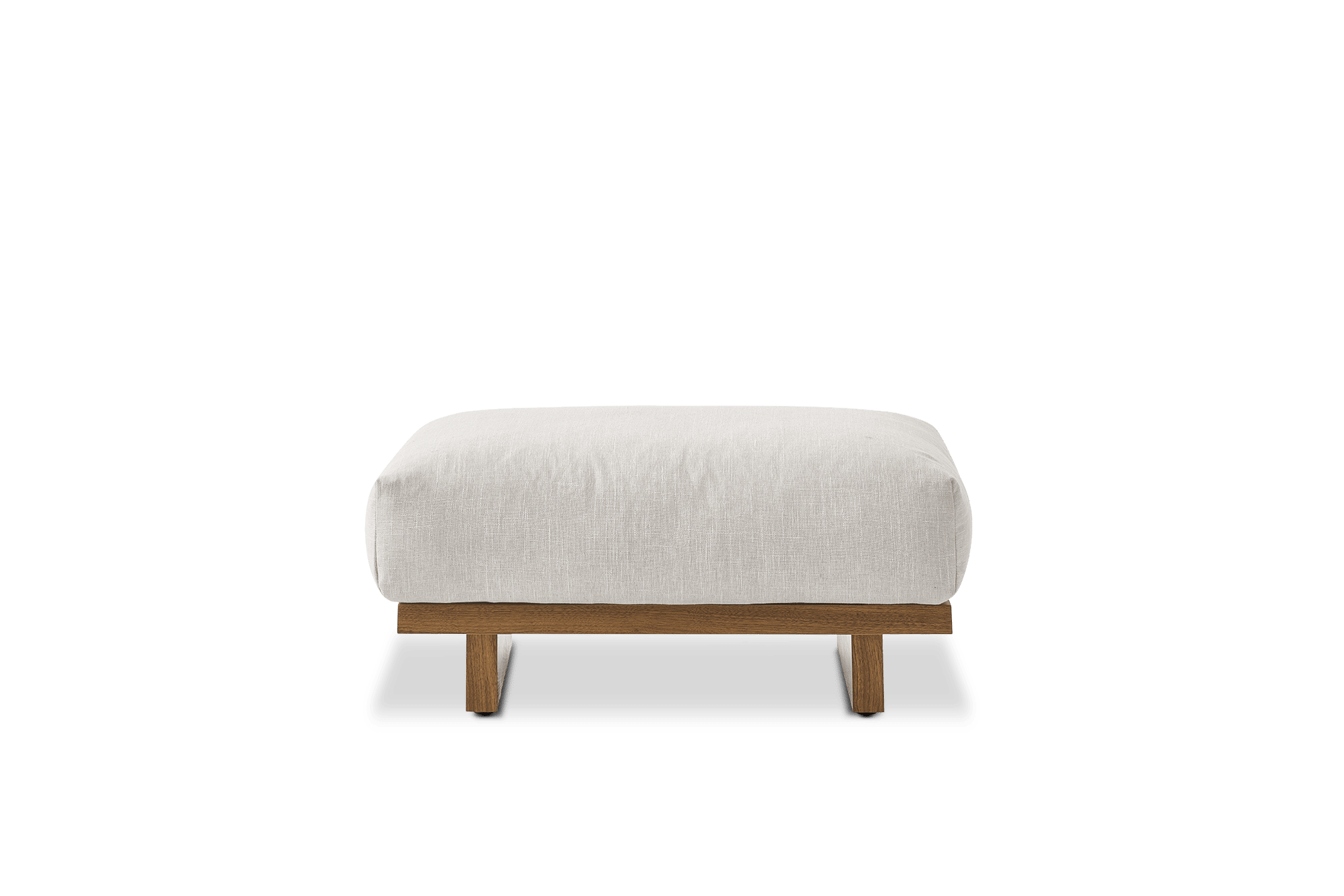 Mori Ottoman, (Performance Linen Weave) Sand (Walnut)