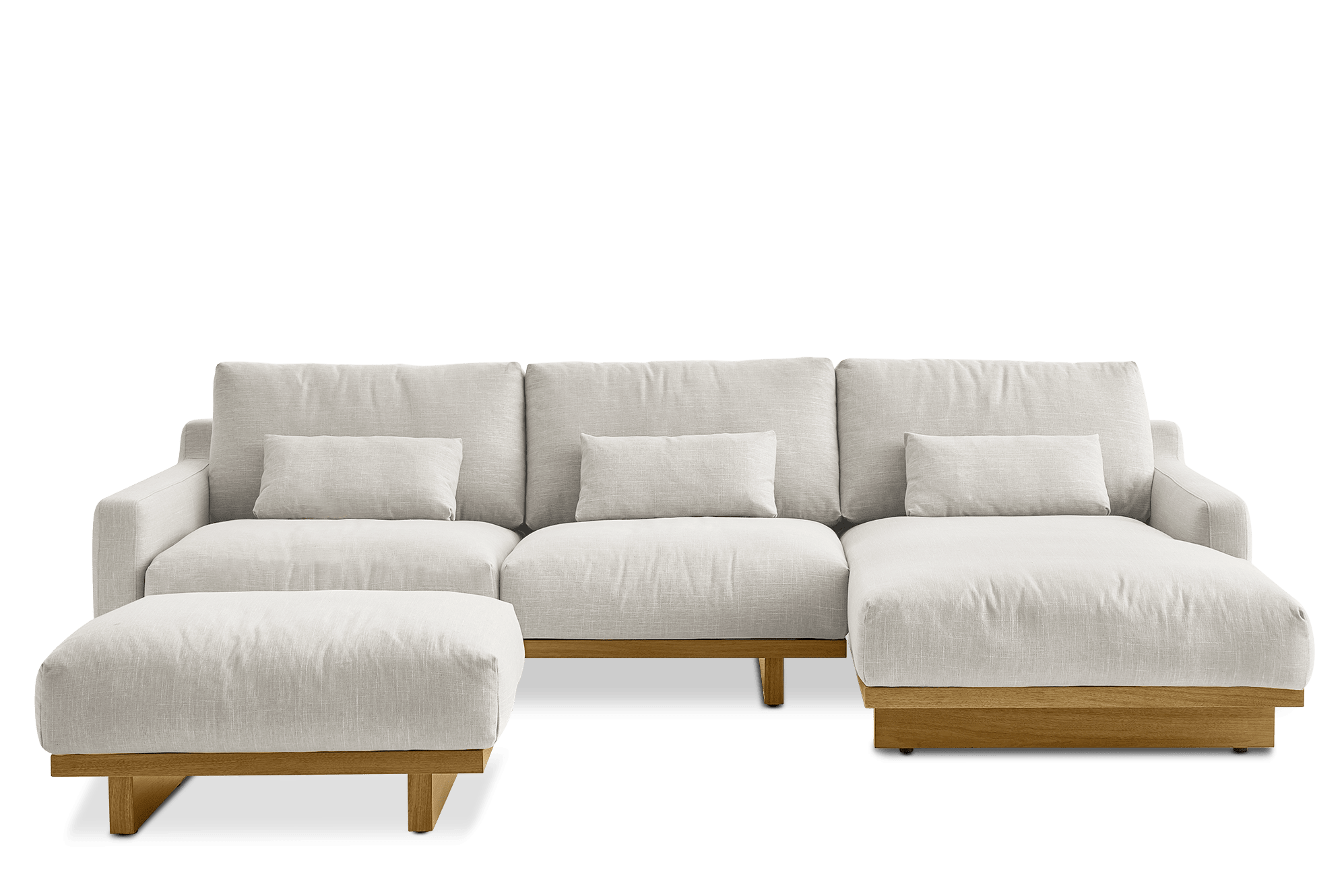 Mori Performance Fabric Chaise Sofa with Footstool 2