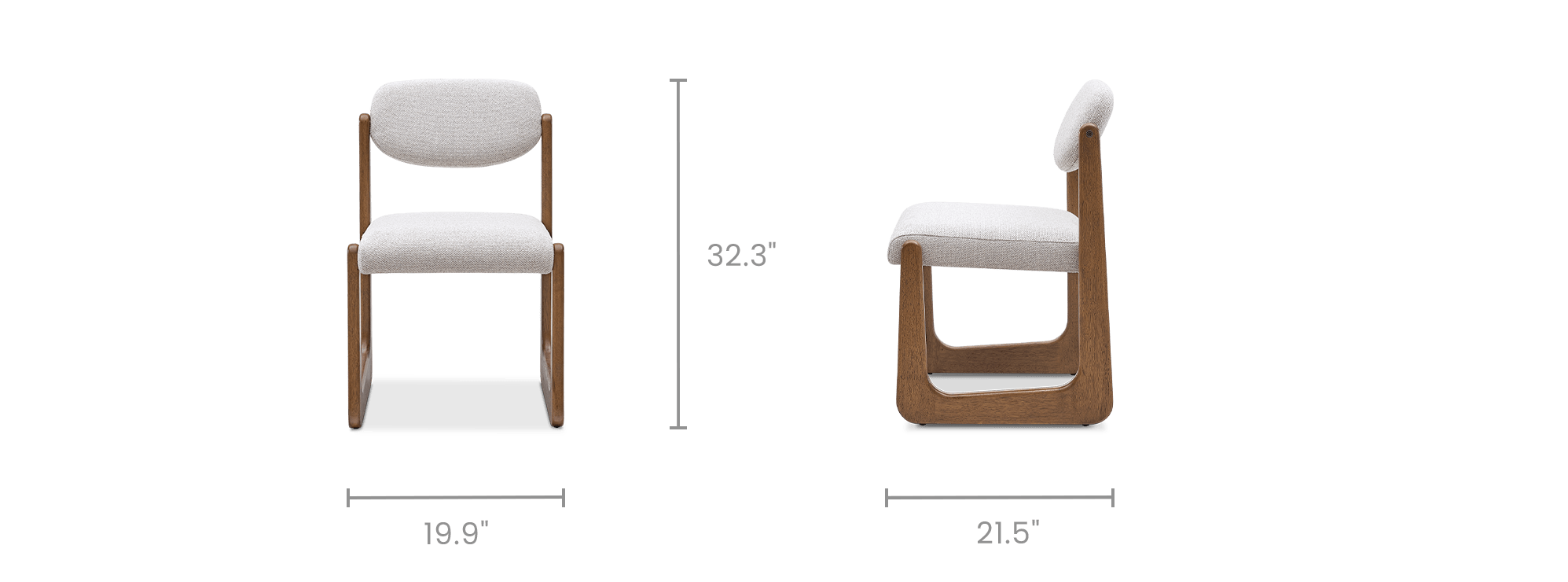 dimension of Lira Performance Fabric Dining Chair