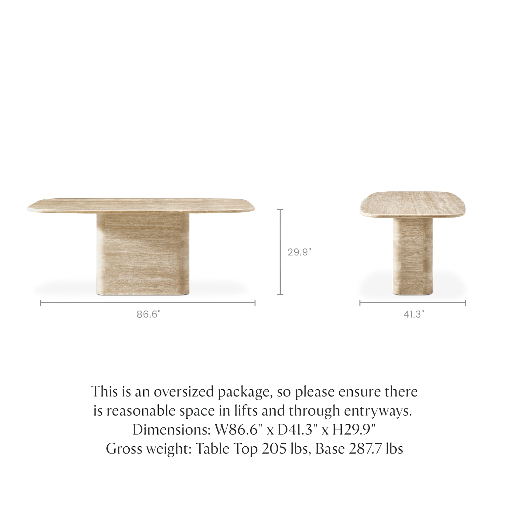 Belmont Travertine Rectangular Dining Table 5