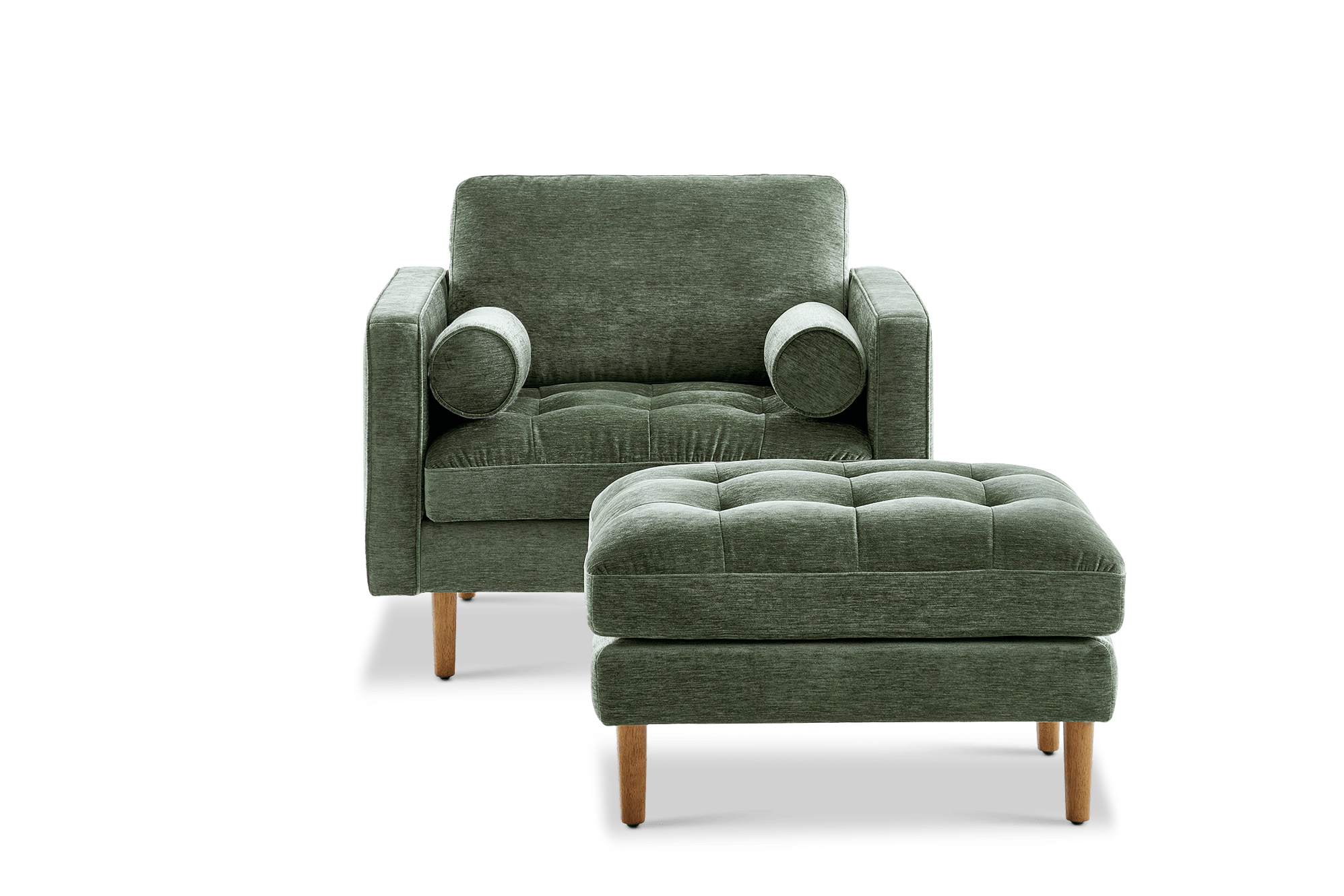 Madison Armchair with Ottoman, (Camille) Forest