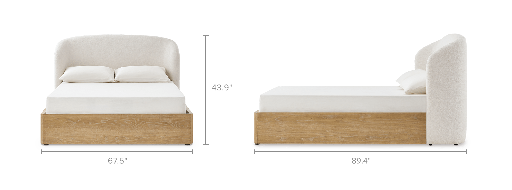 dimension of Auburn Wood Storage Bed