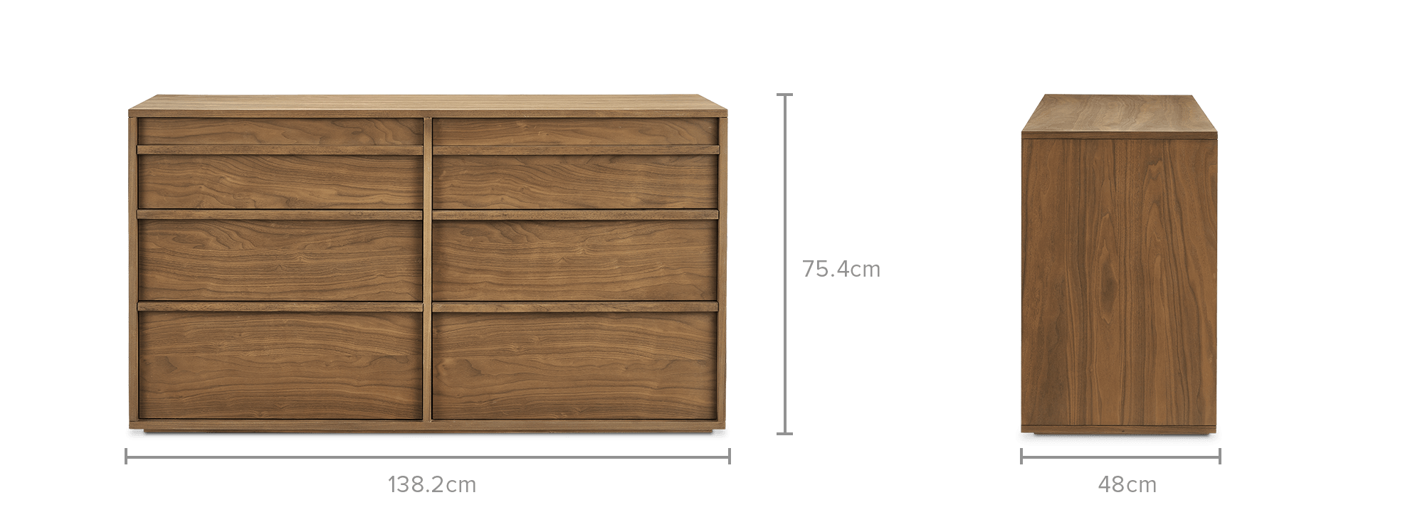 dimension of Joseph 6-Drawer Dresser