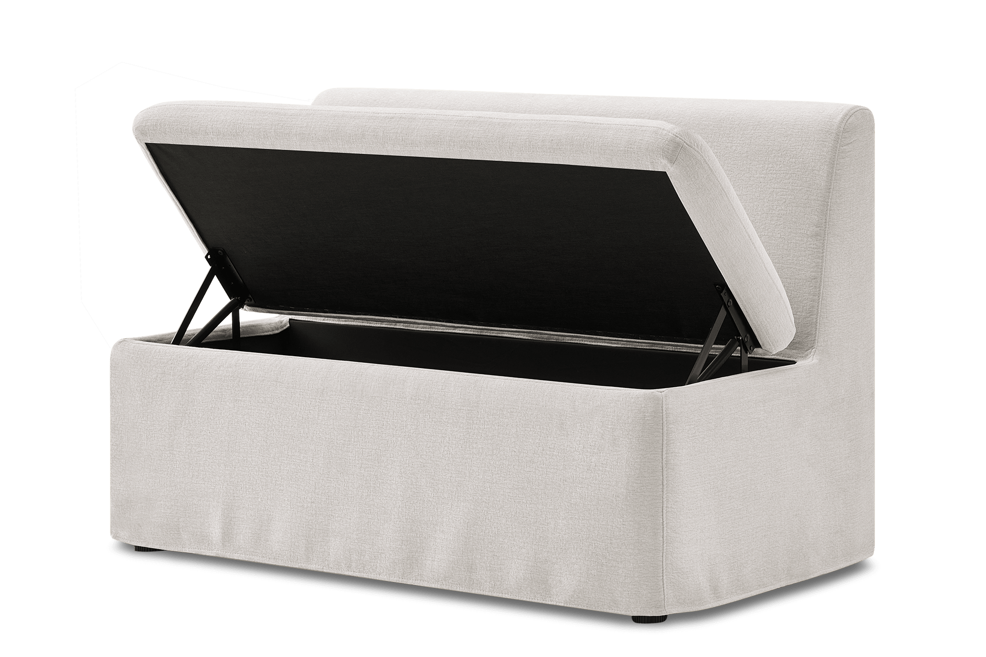 Callie Slipcover Extended L-Shaped Storage Banquette 1