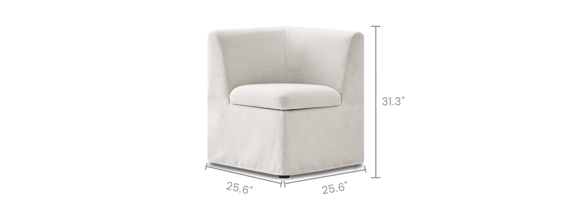 dimension of Callie Corner Storage Banquette