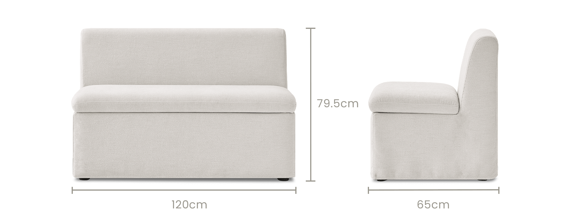dimension of Callie Storage Banquette Bench