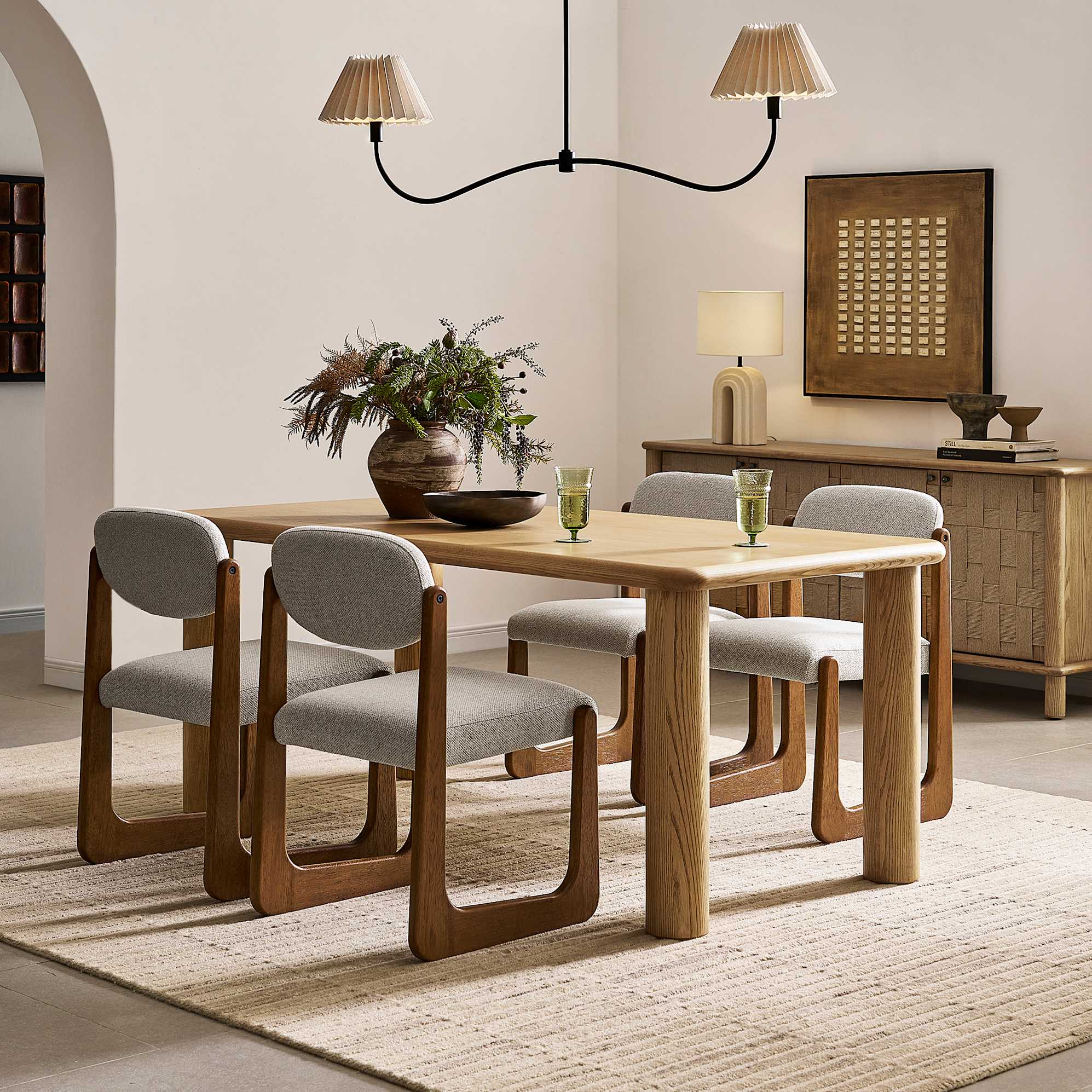 Ashen Dining Table, 59.1" lifestyle