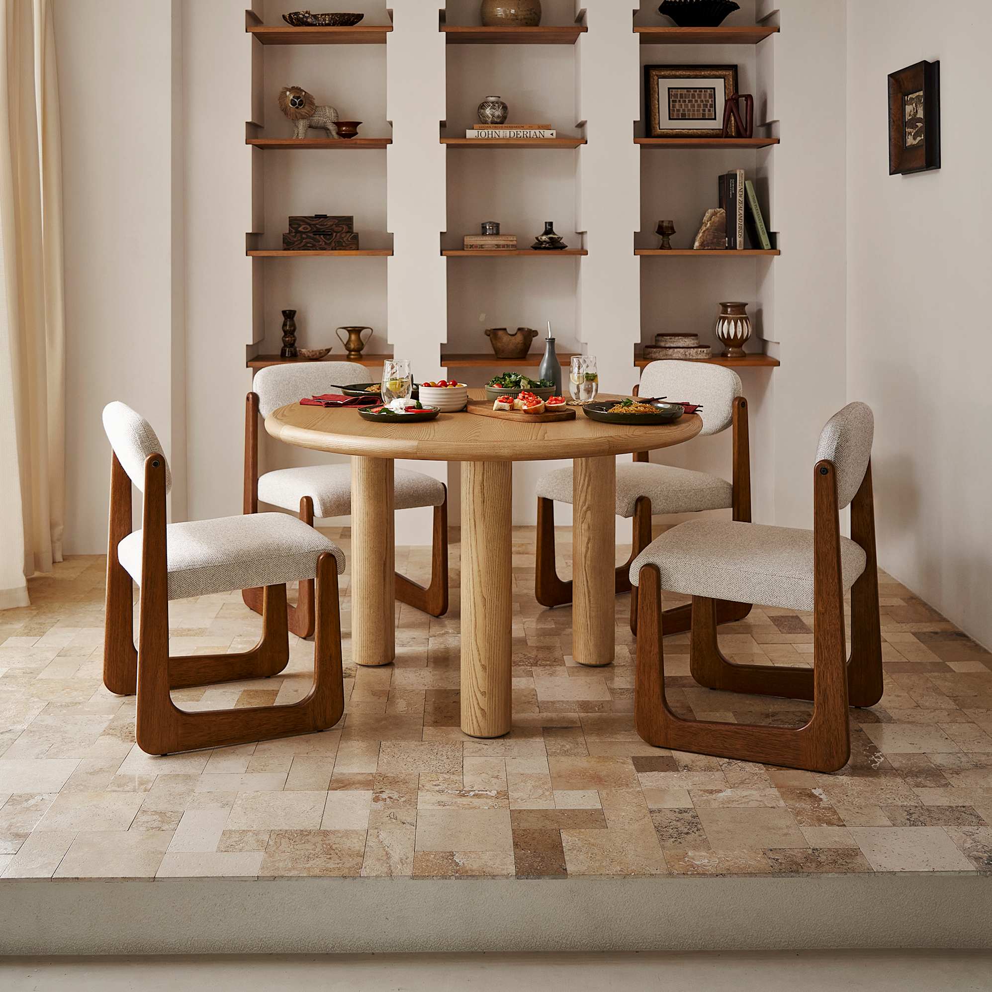 Ashen Round Dining Table, 47.2" lifestyle