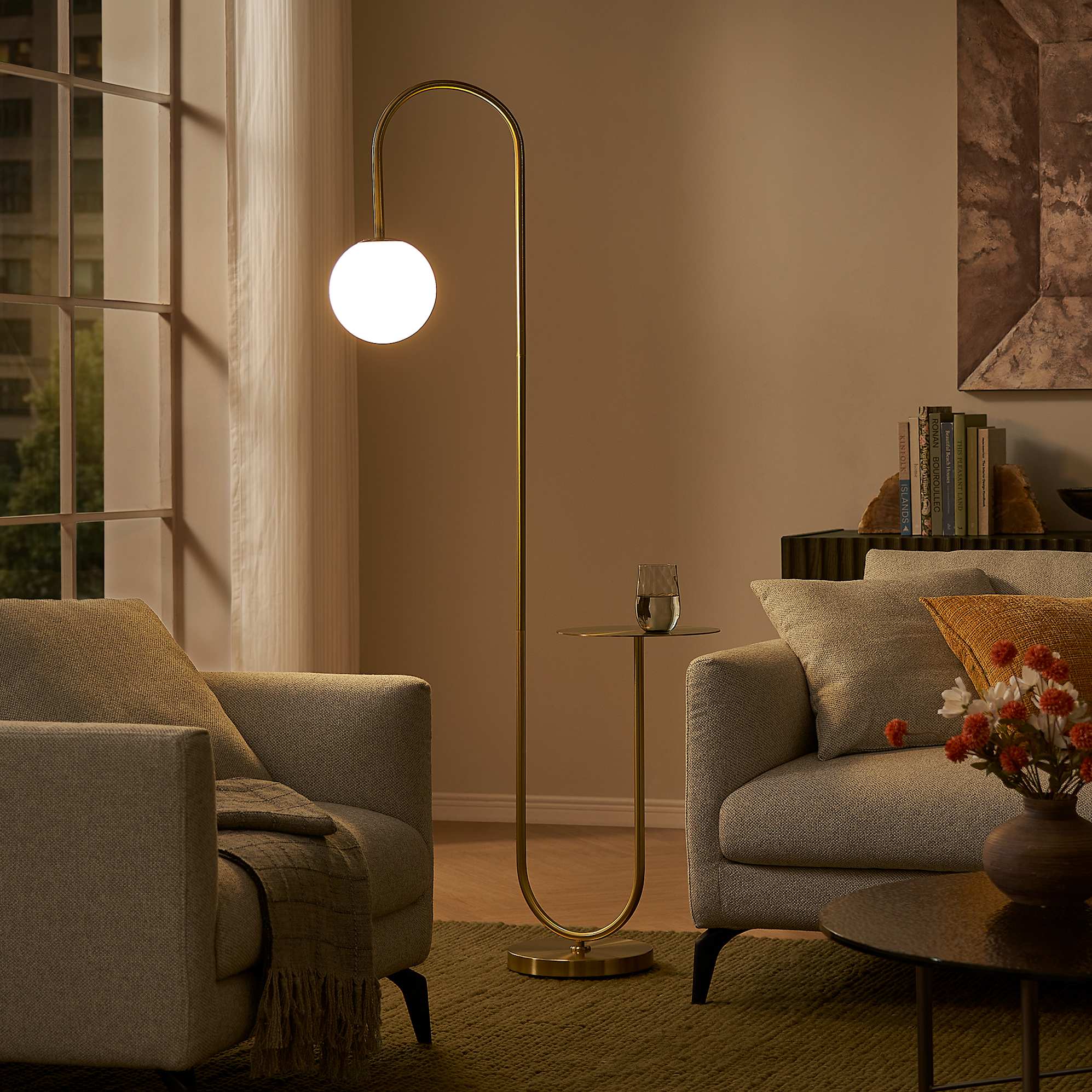 Cedric Floor Lamp with Table lifestyle