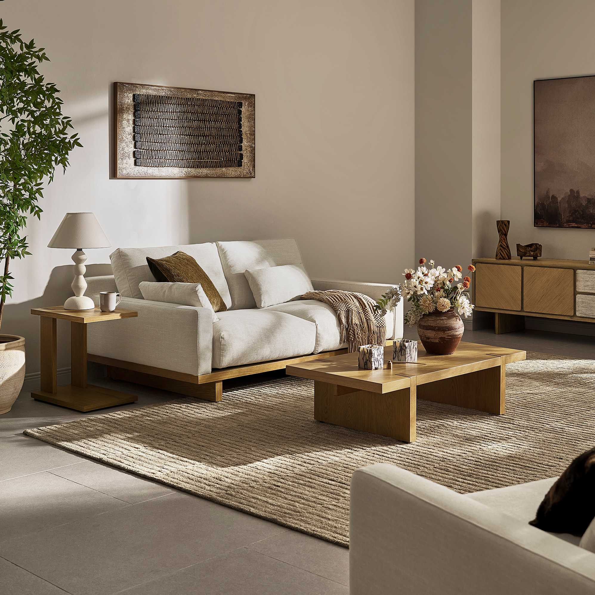 Mori Loveseat, (Performance Genova) Oat (Natural) lifestyle