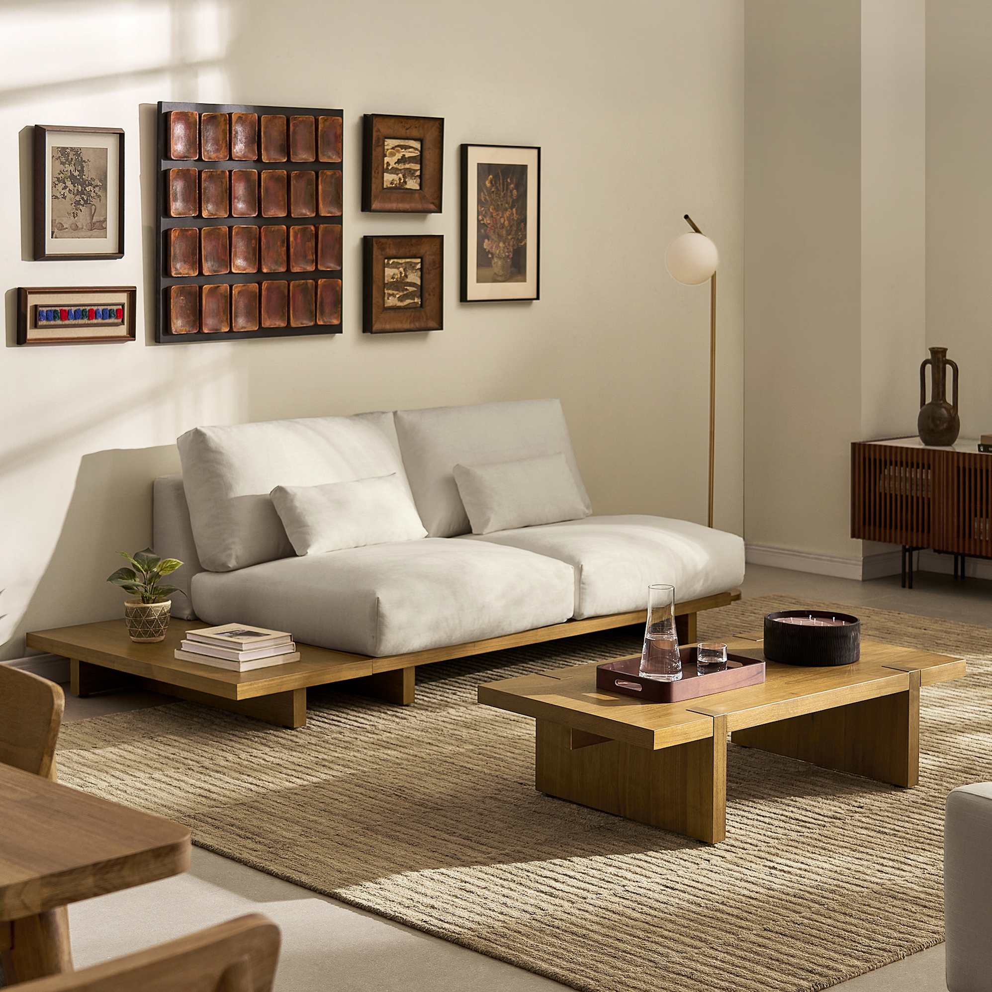 Mori Performance Fabric Armless 2 Seater Sofa image 0