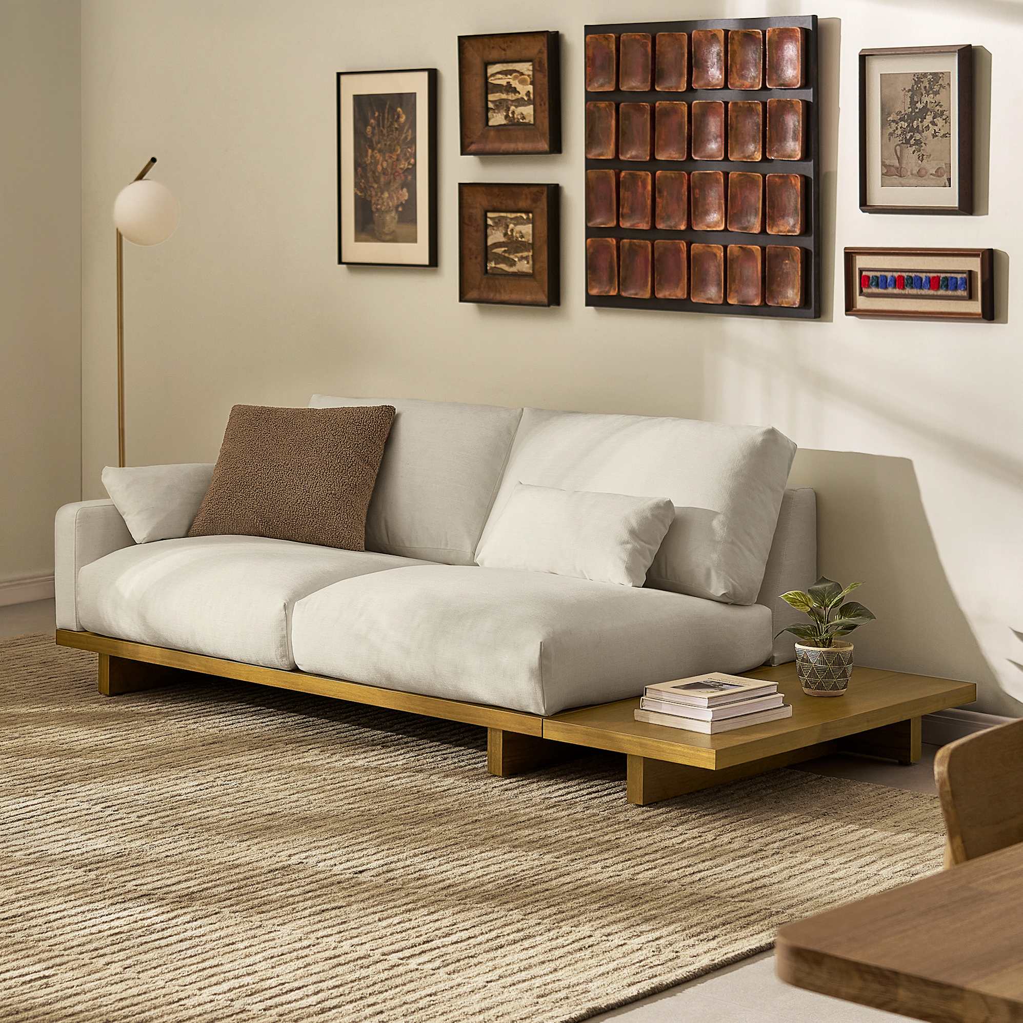 Mori Left Facing 2 Seater Sofa, (Performance Genova) Oat (Natural) lifestyle