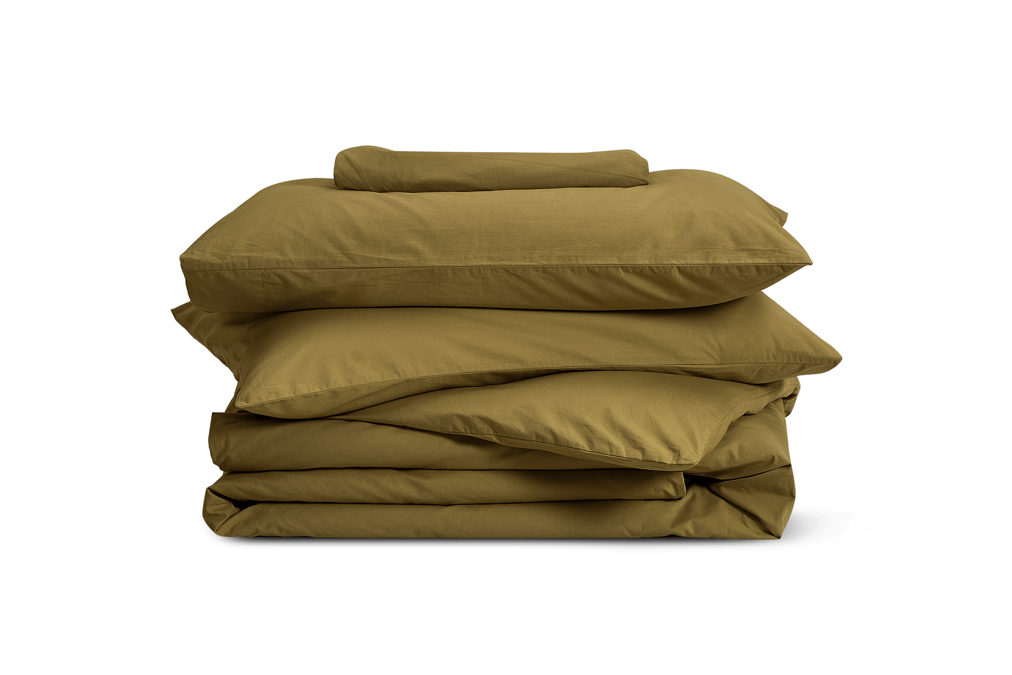 Classic Cotton Percale King Size Sheet Set and Duvet Cover, Olive