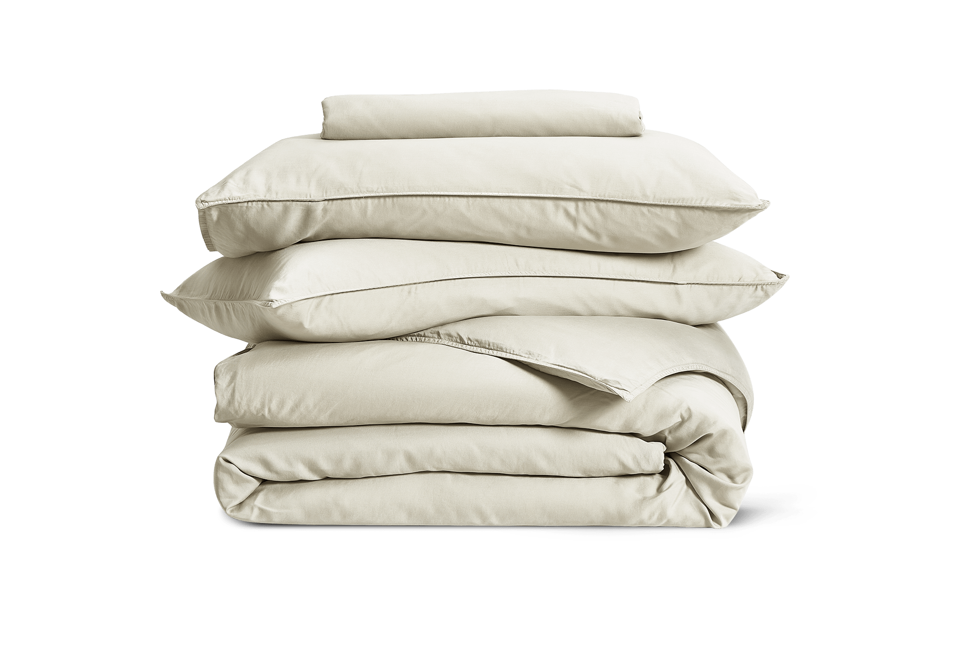 Cool Lyocell Sateen Queen Sheet Set and Duvet Cover, Stone