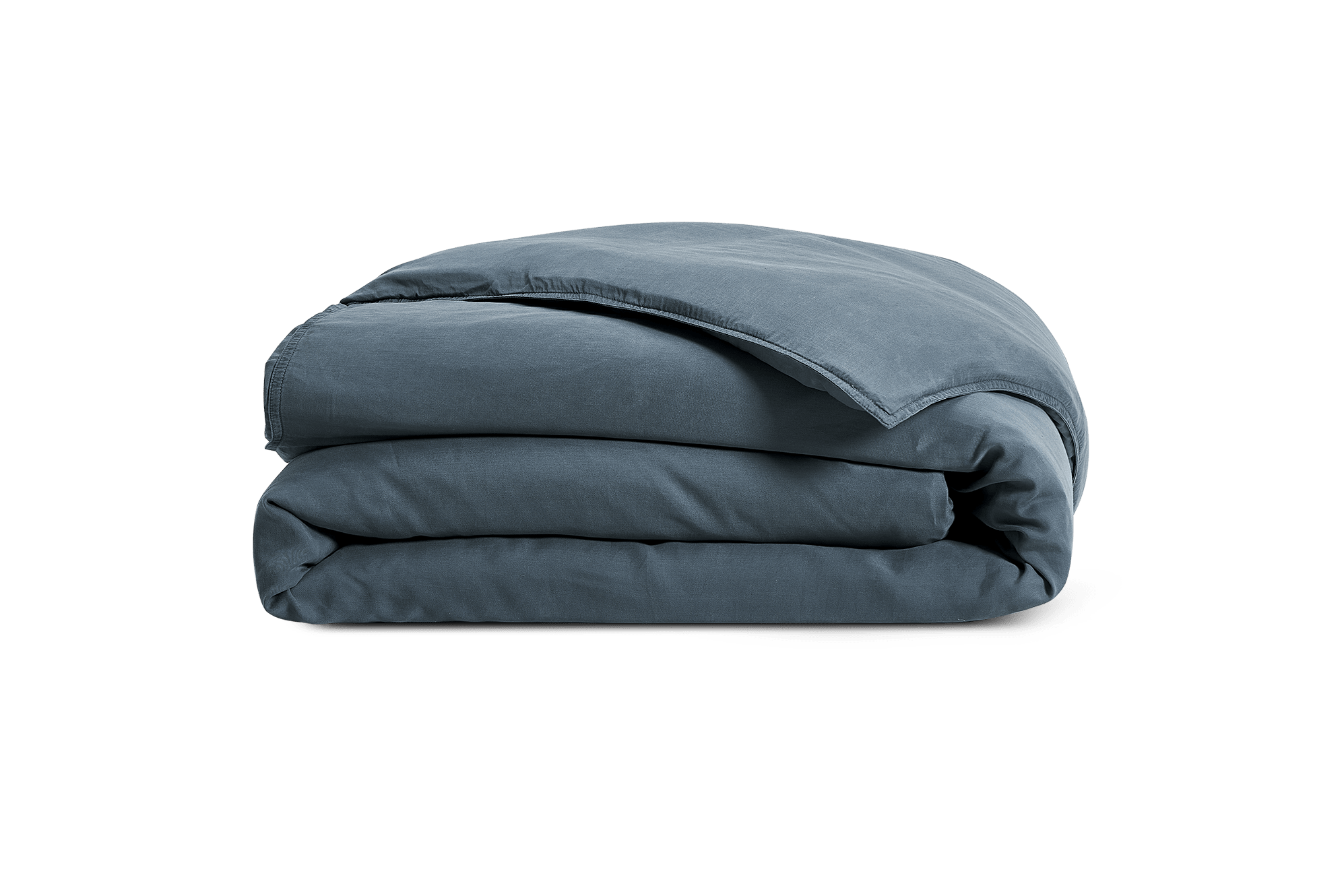 Cool Sateen Queen Duvet Cover, Steel Blue