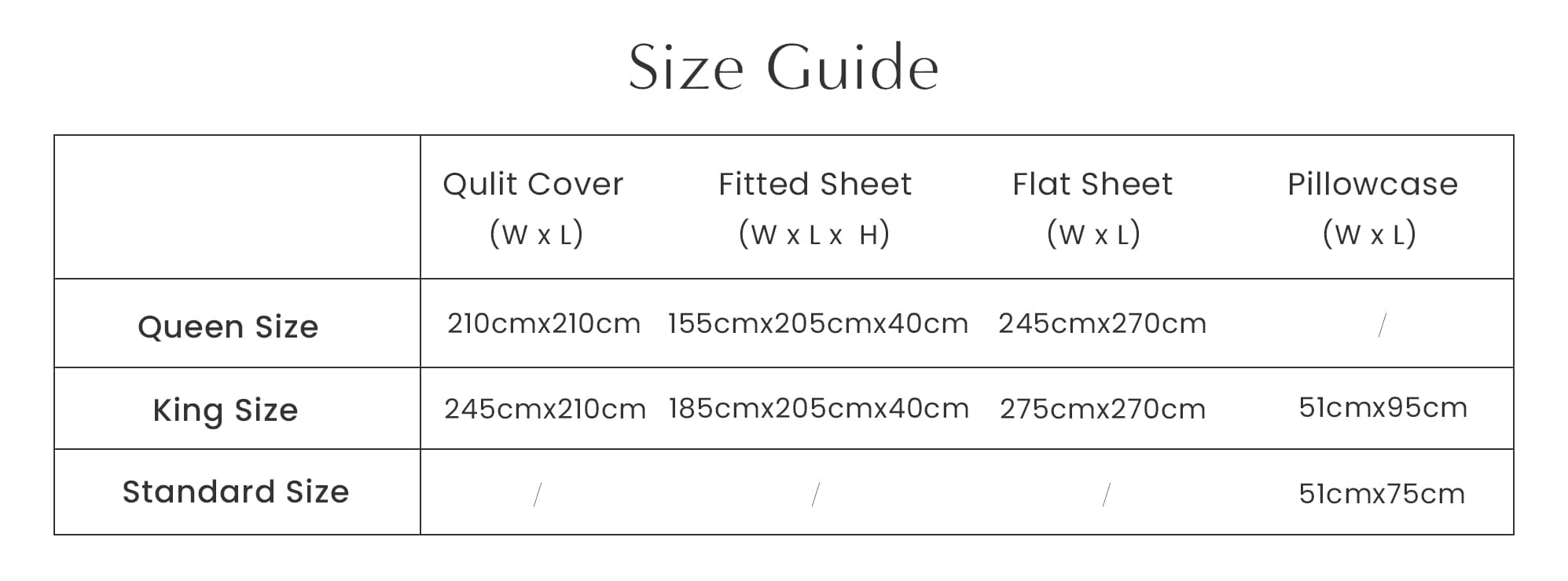 dimension of Luxe Sateen Sheet Set