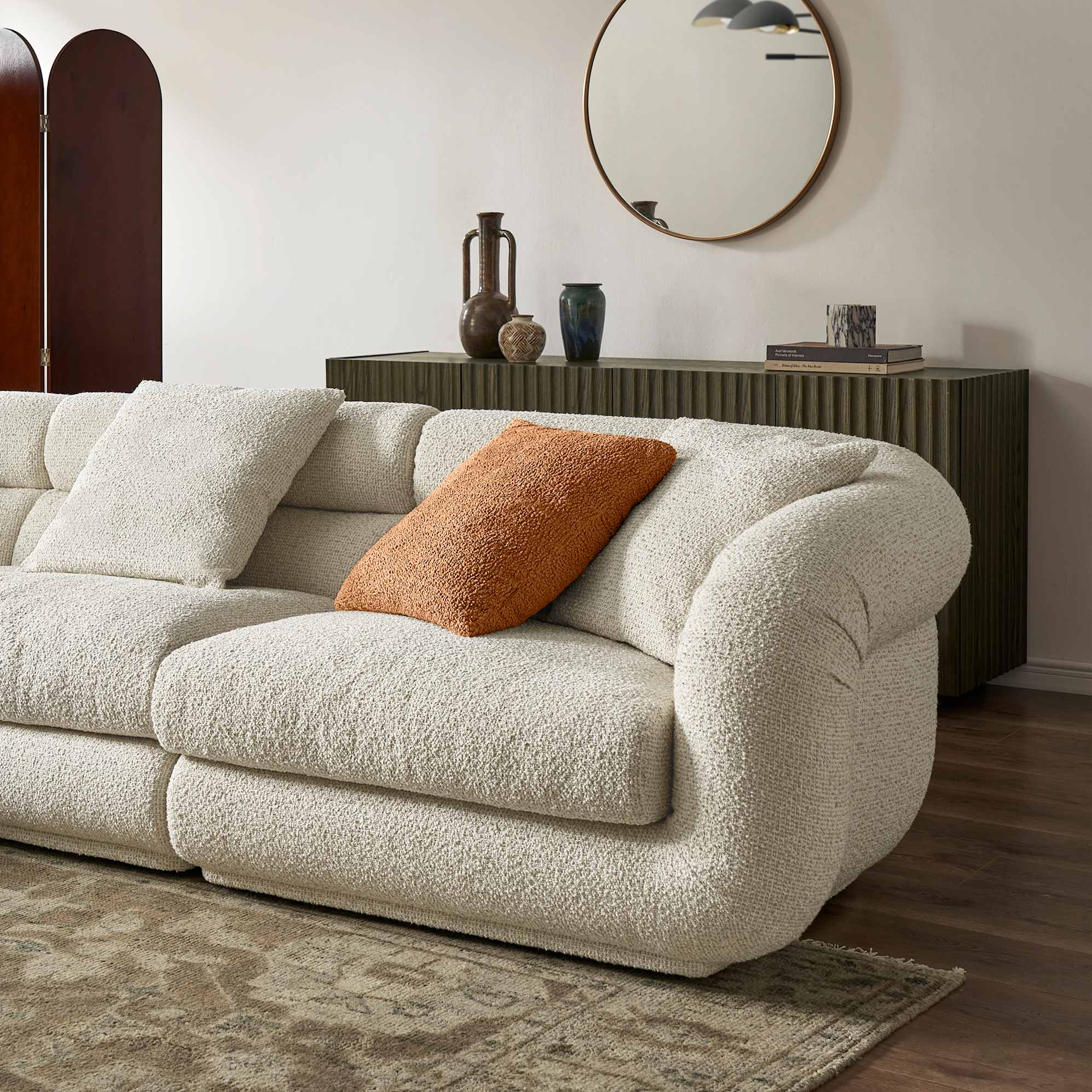 Solari Performance Fabric Left Arm Sofa 4