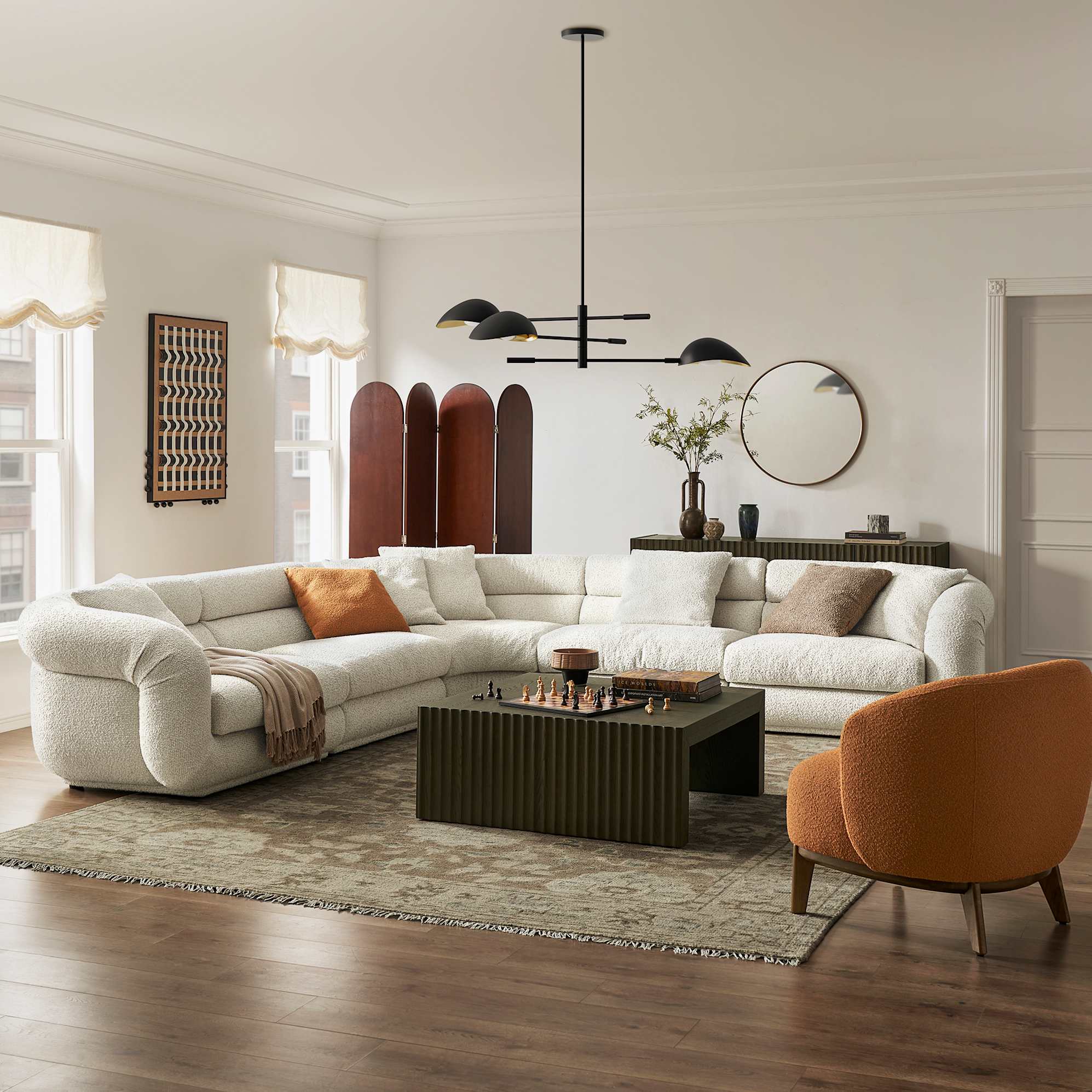 Solari Performance Fabric Armless Sofa 2