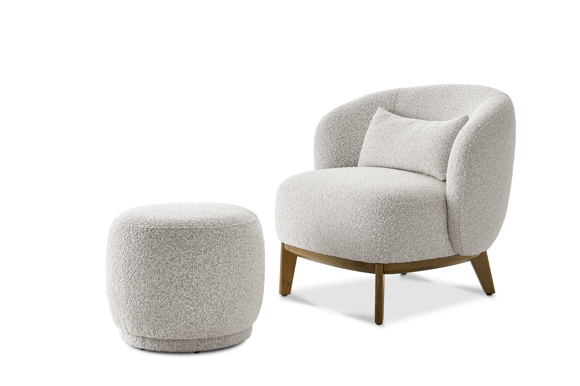 Avery Performance Bouclé Armchair with Ottoman
