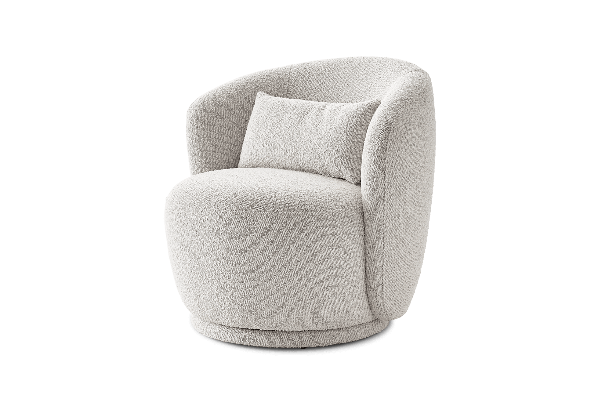 Avery Swivel Armchair, (Performance Infinity Boucle) White Quartz