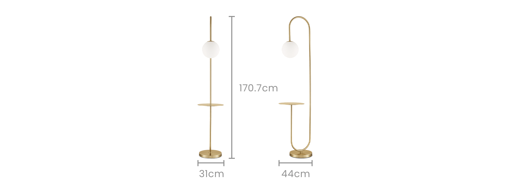 dimension of Cedric Floor Lamp with Table