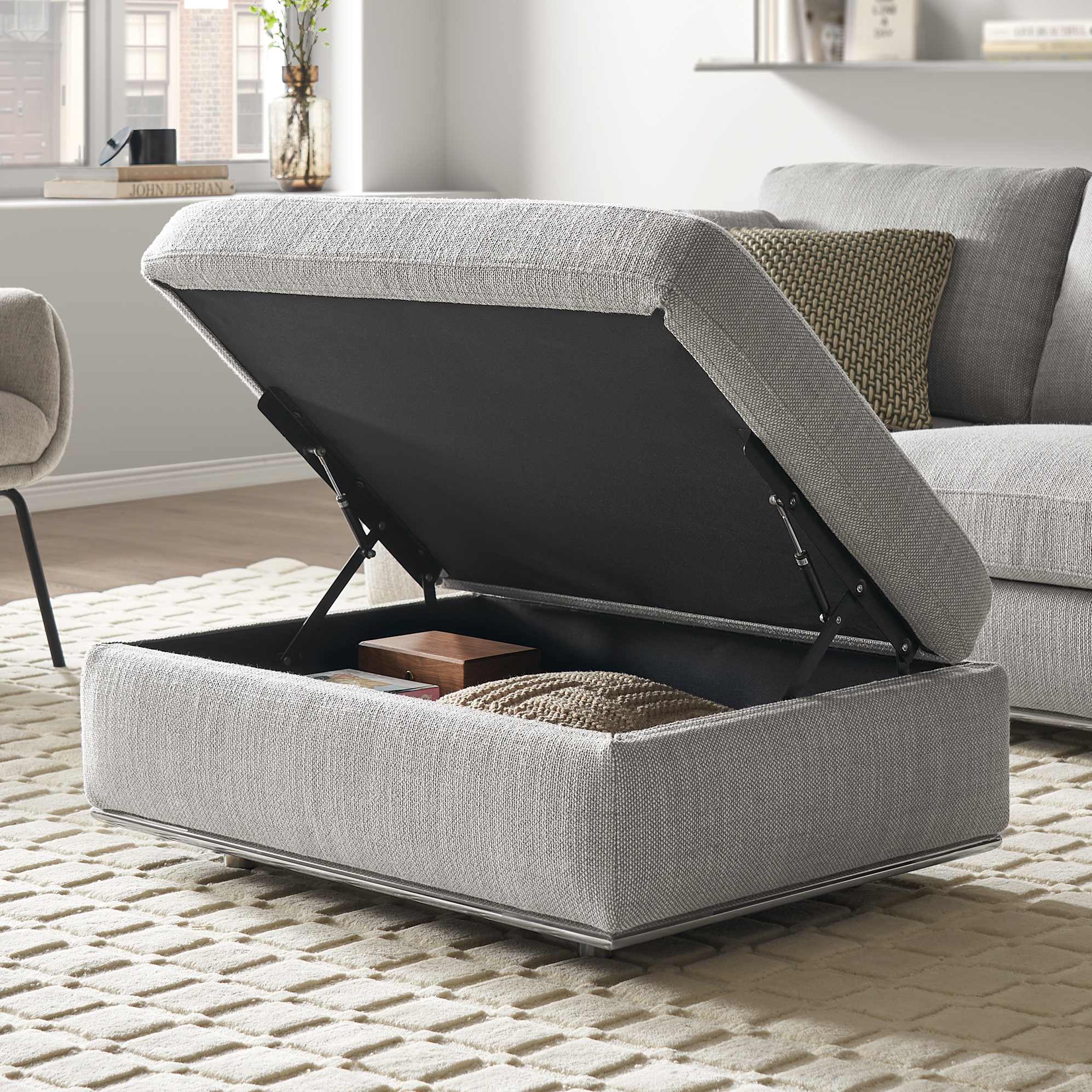 Hamilton Chaise Sofa with Storage Footstool 2