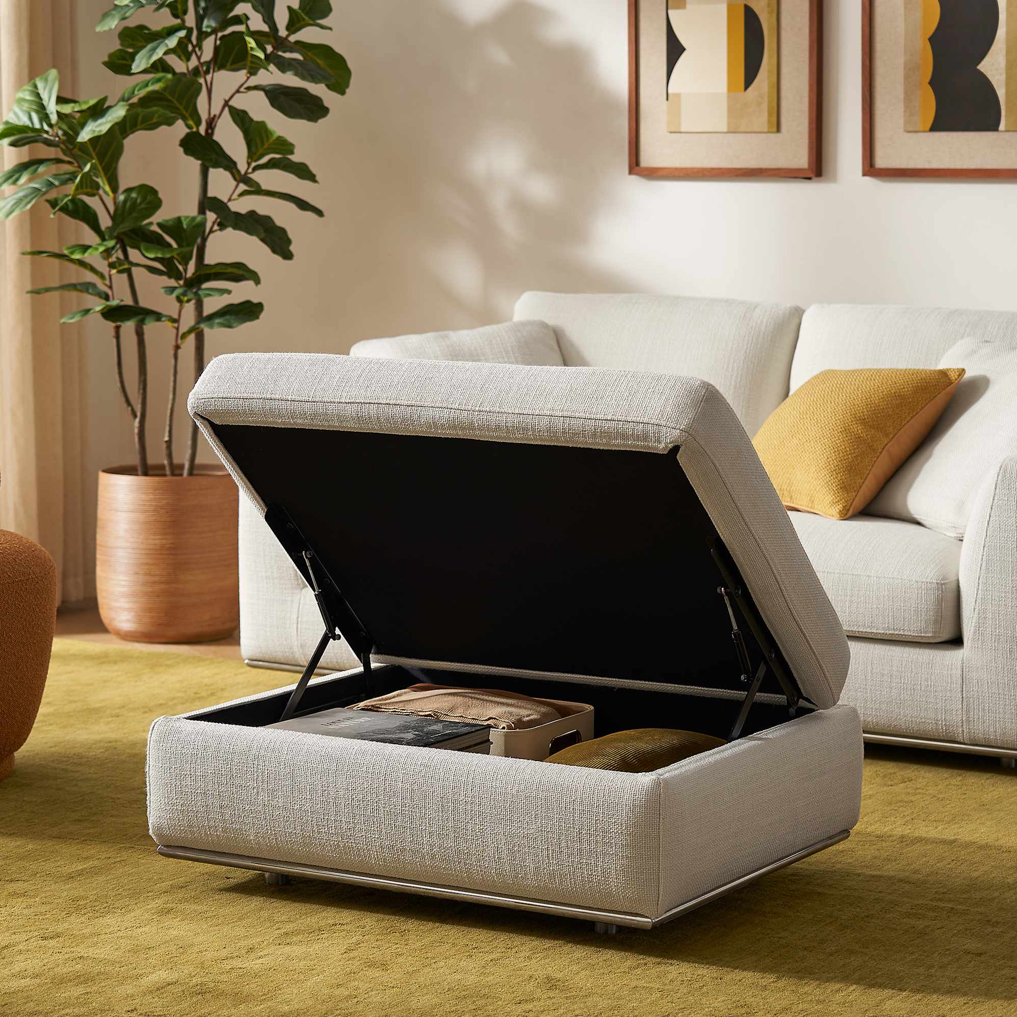 Hamilton Chaise Sofa with Storage Footstool 2