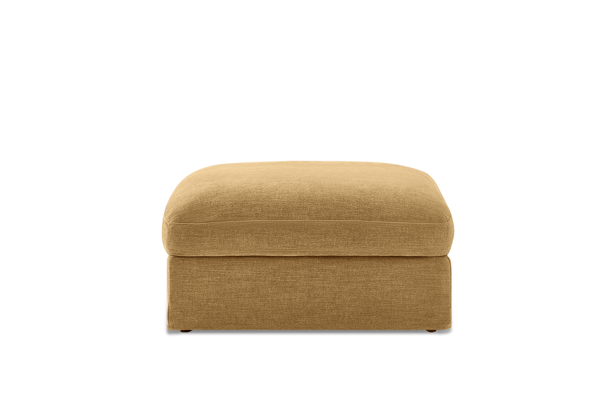 Agnes Slipcover Storage Ottoman, (Sadie) Mustard Brown