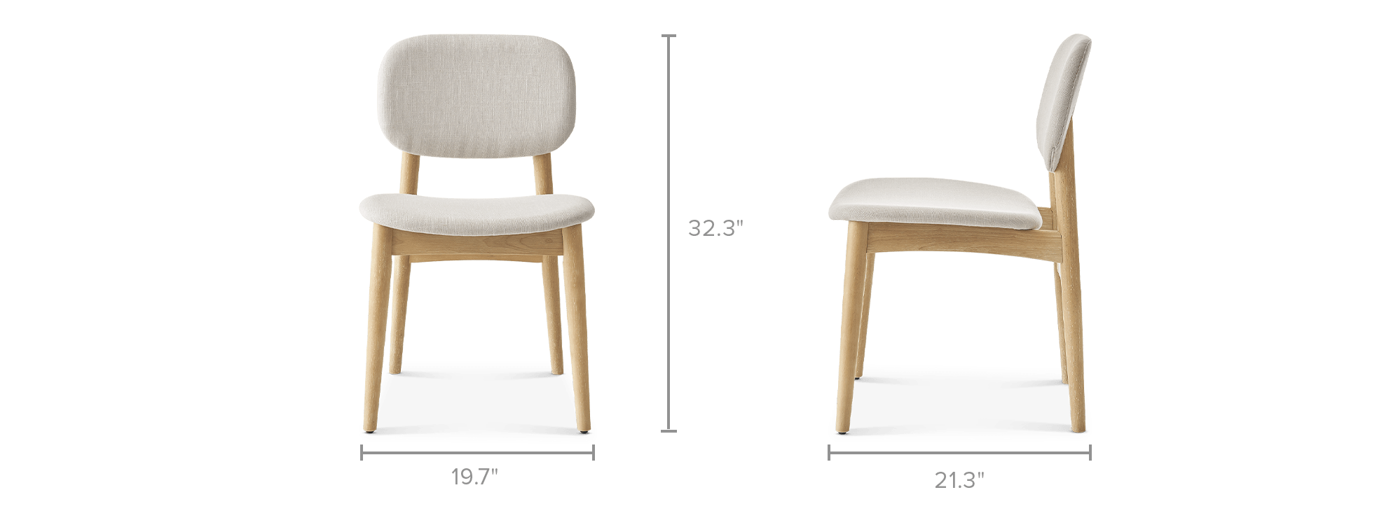 dimension of Kelsey Chair, White Wash
