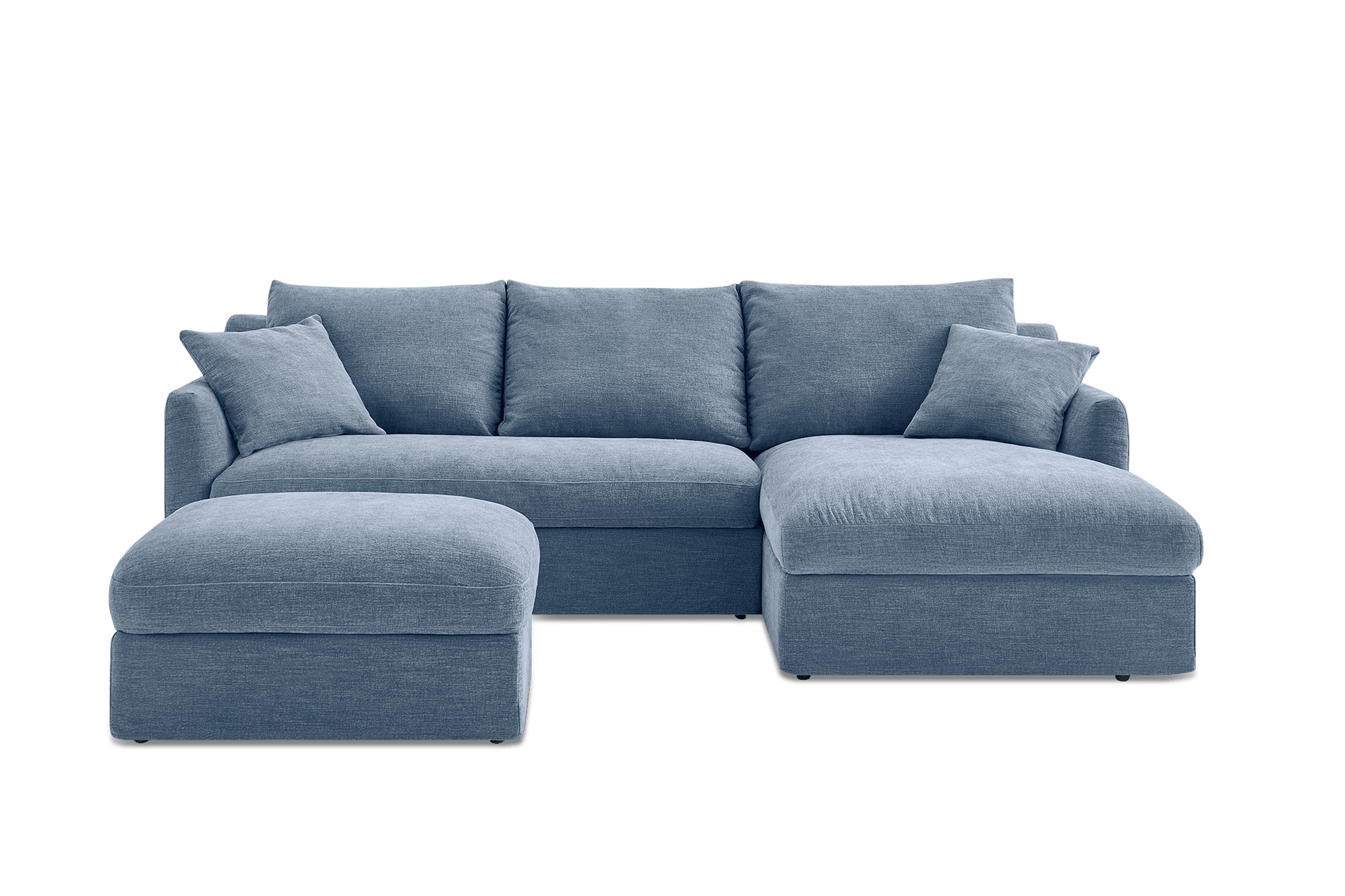 Agnes Slipcover Storage Chaise Sectional Sofa with Ottoman