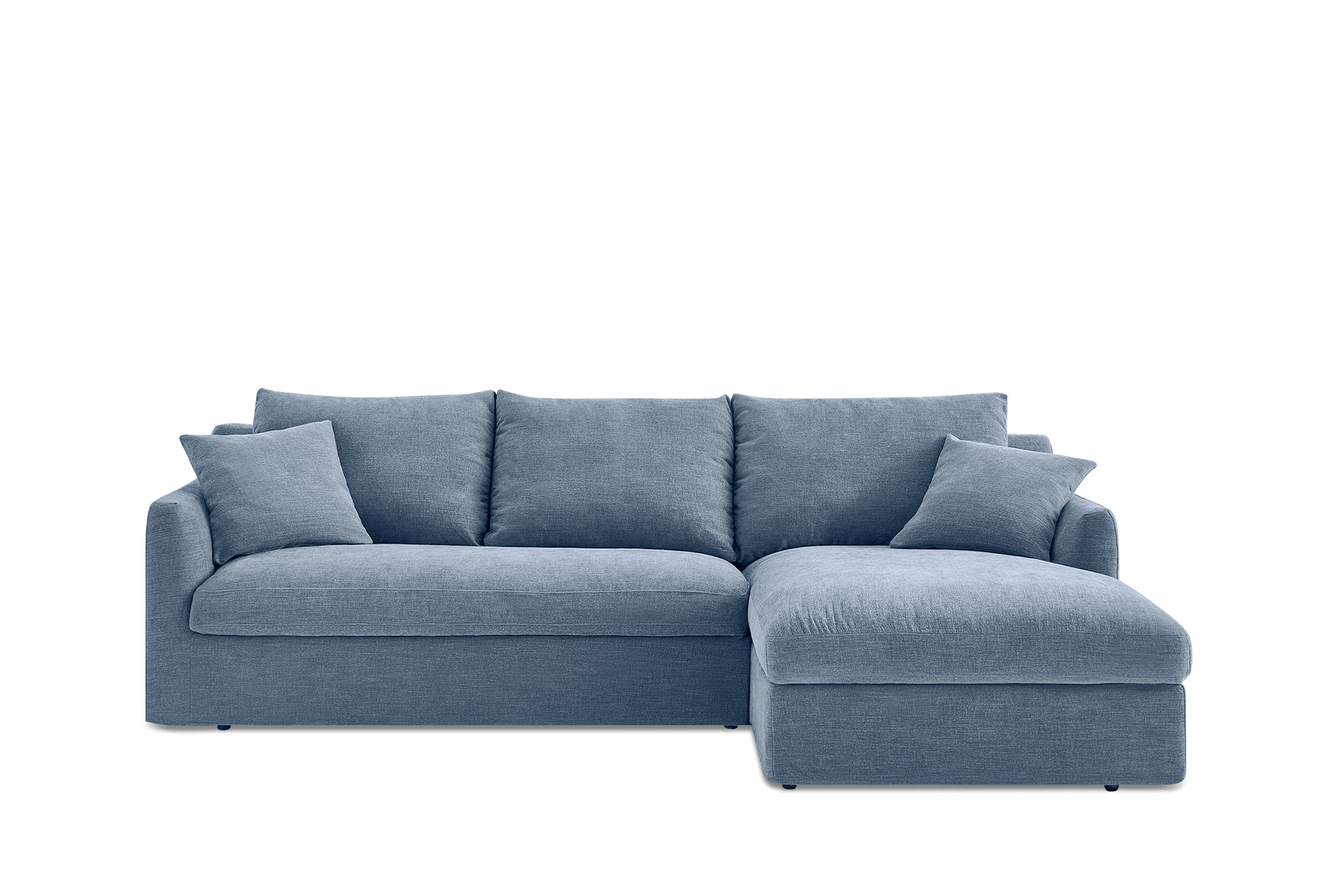 Agnes Slipcover Storage Chaise Sectional Sofa Right Facing, (Sadie) Dusty Blue