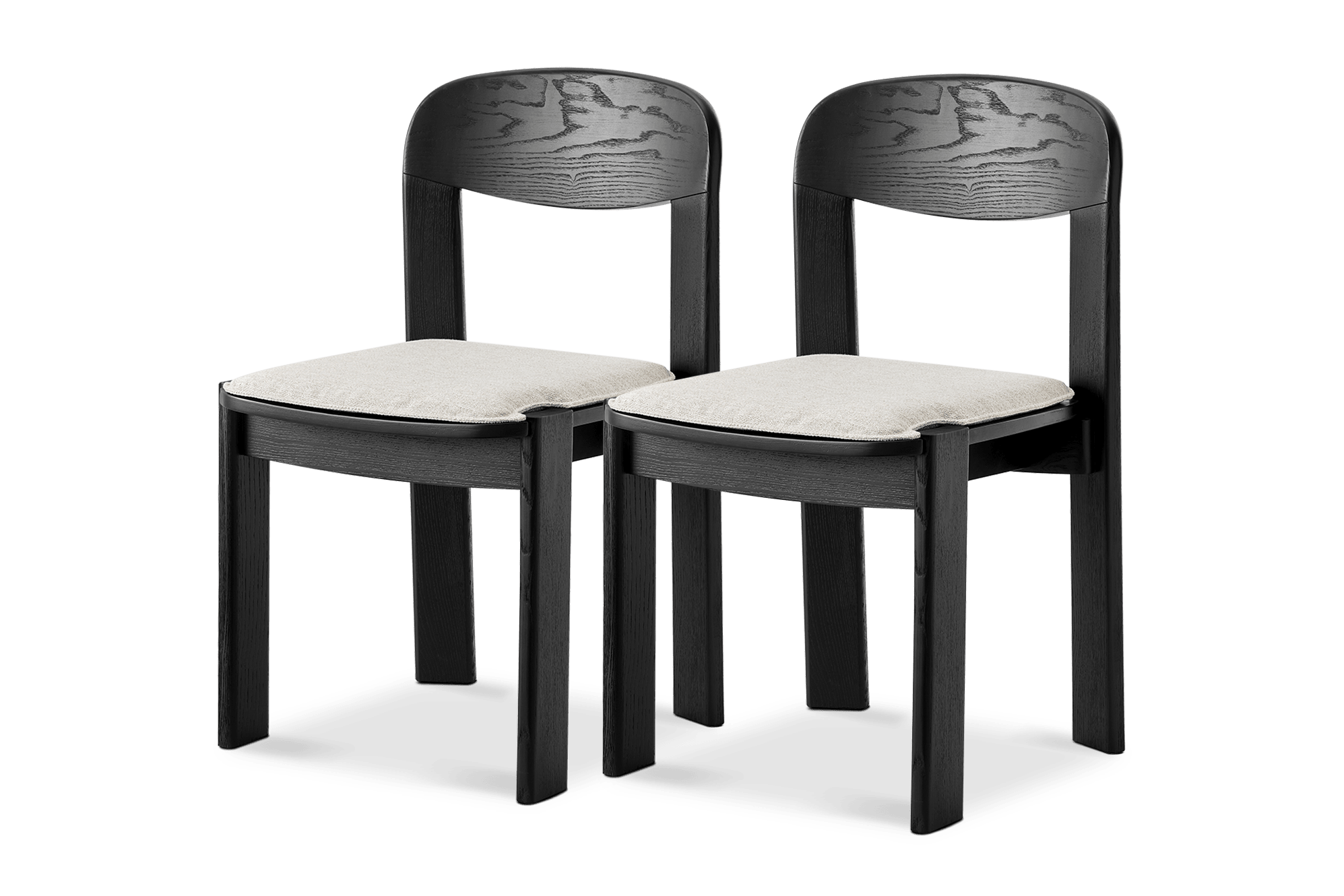 Anya Dining Chair Set of 2, (Performance Twill) Creamy White (Black)