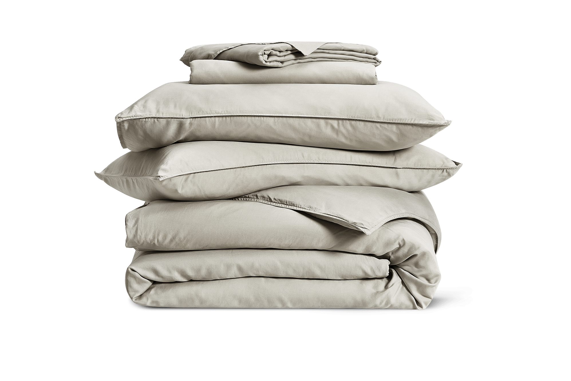 Cool Lyocell Sateen Queen Sheet Set and Quilt Cover, Stone