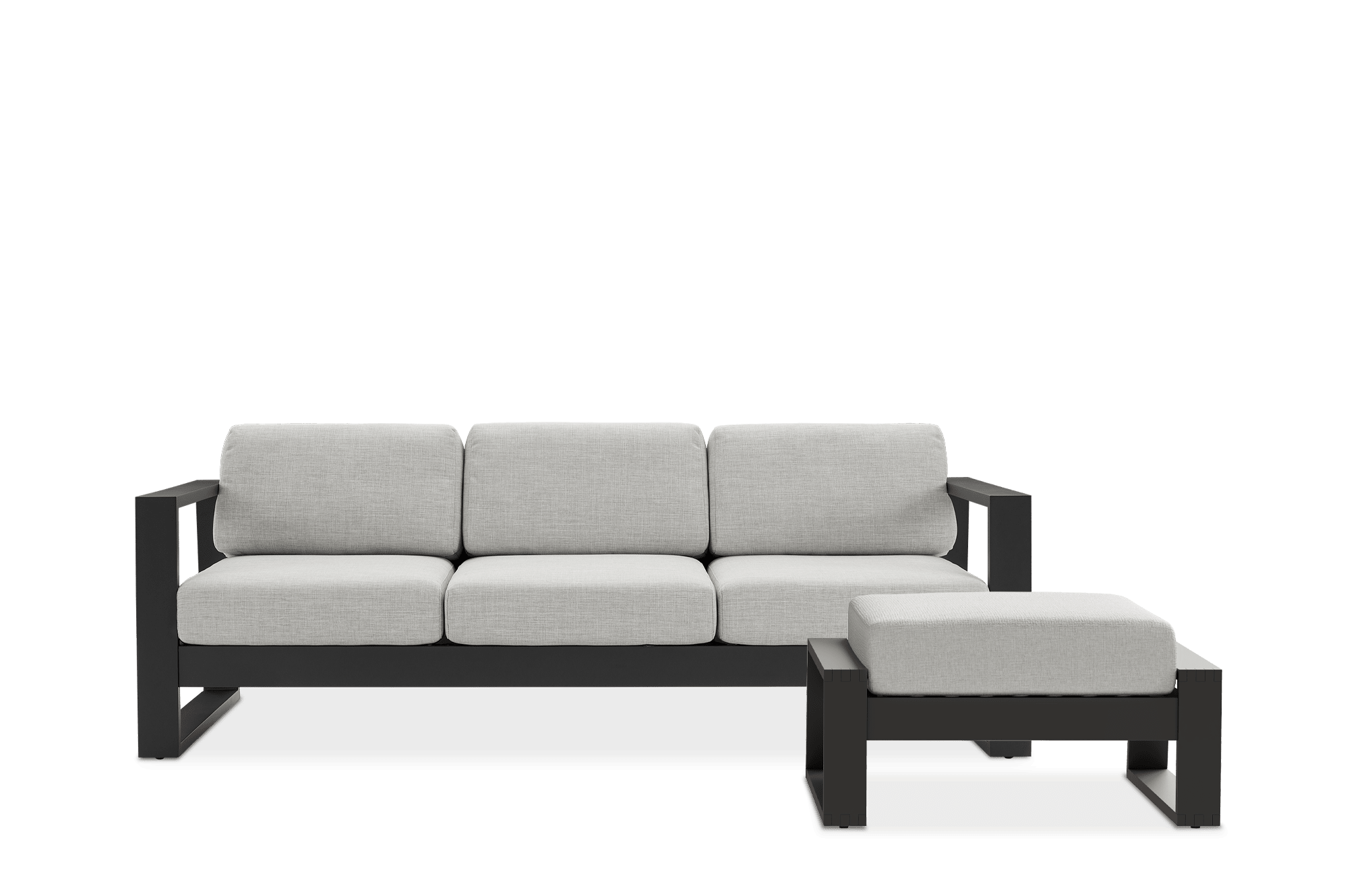 Rio Outdoor 3 Seater Sofa with Ottoman 1