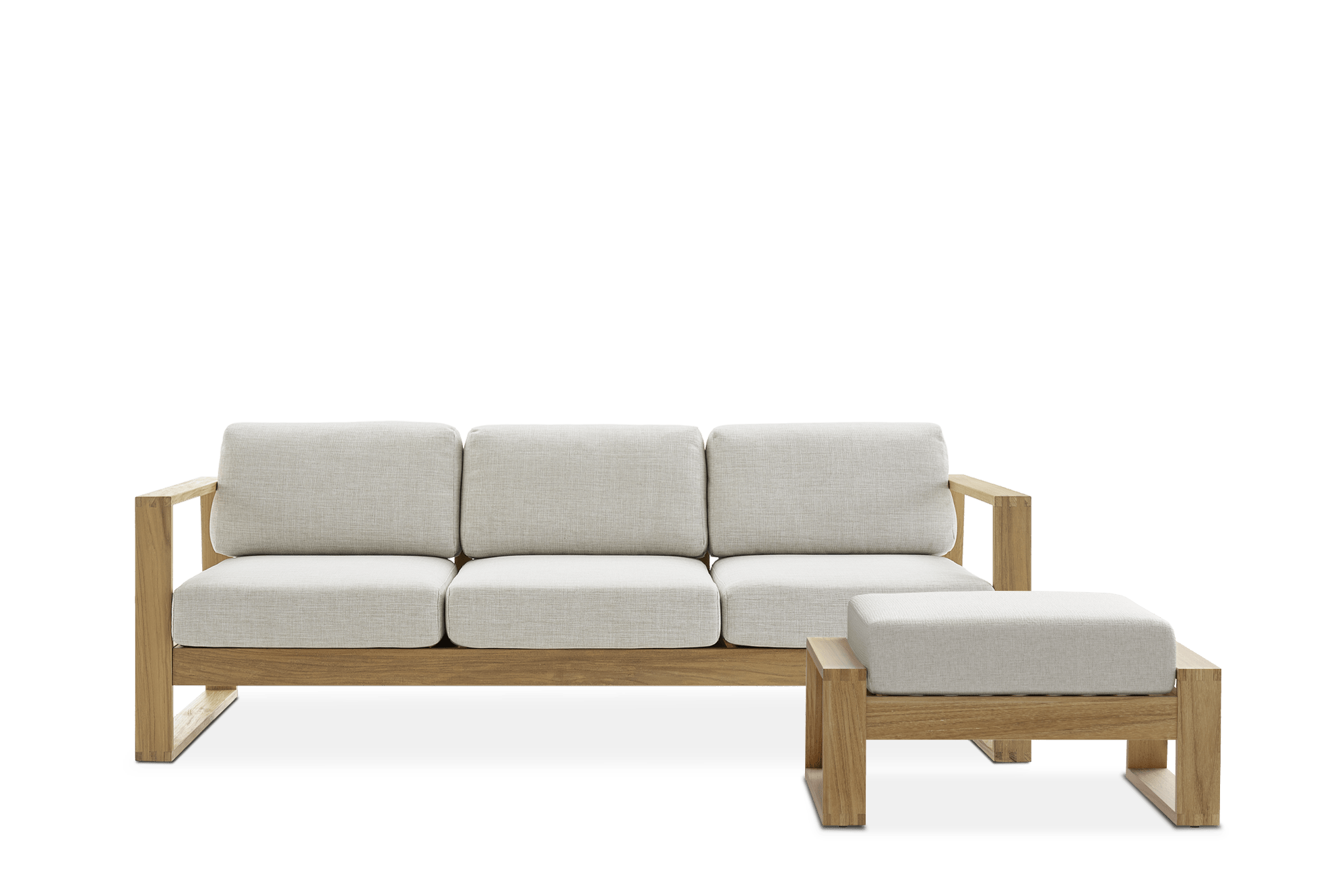 Rio Outdoor 3 Seater Sofa with Ottoman 1