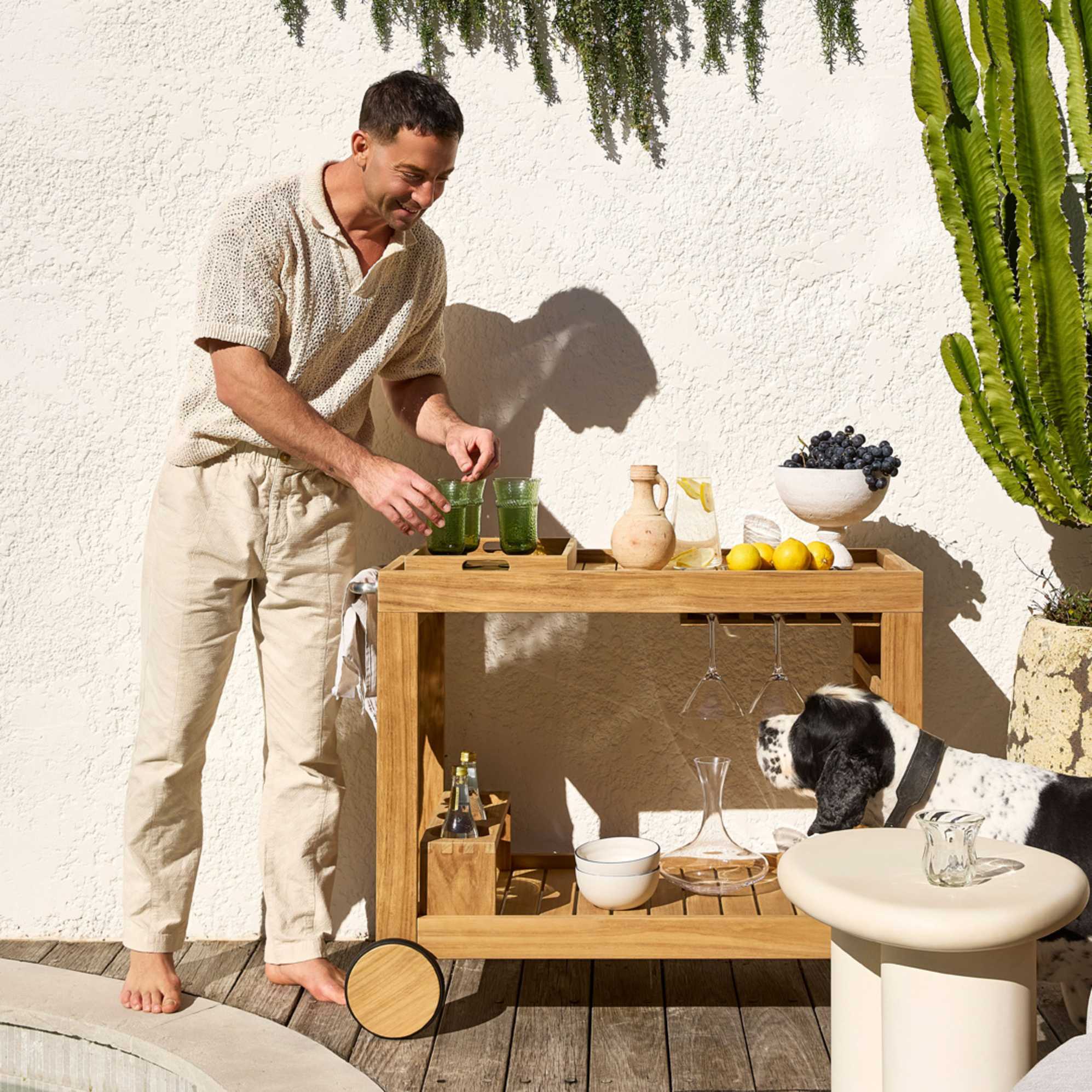 Rio Outdoor Teak Bar Cart 4