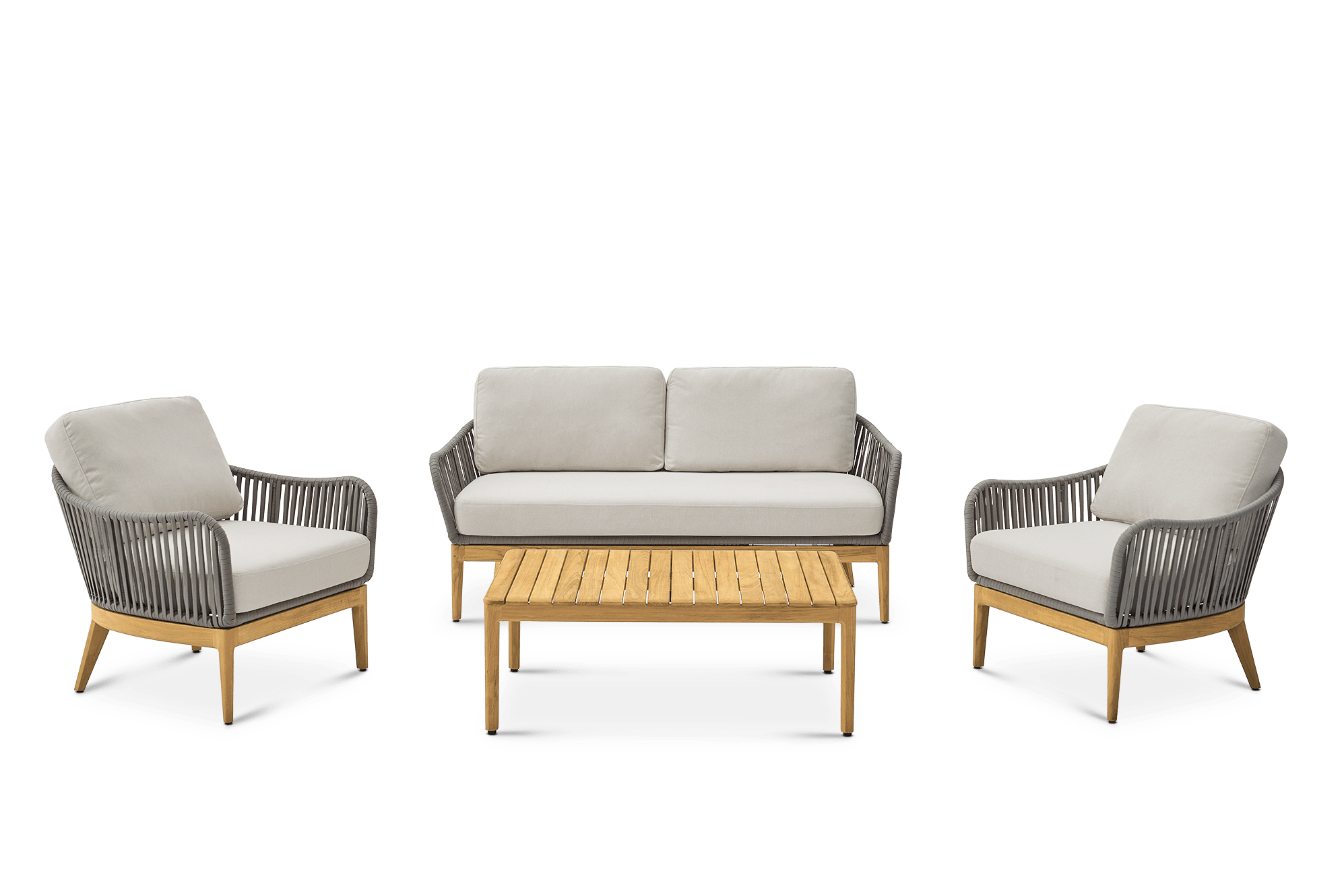 Isla Outdoor 2 Seater Sofa, 2 Lounge Chairs & Coffee Table, (Sable) Oat
