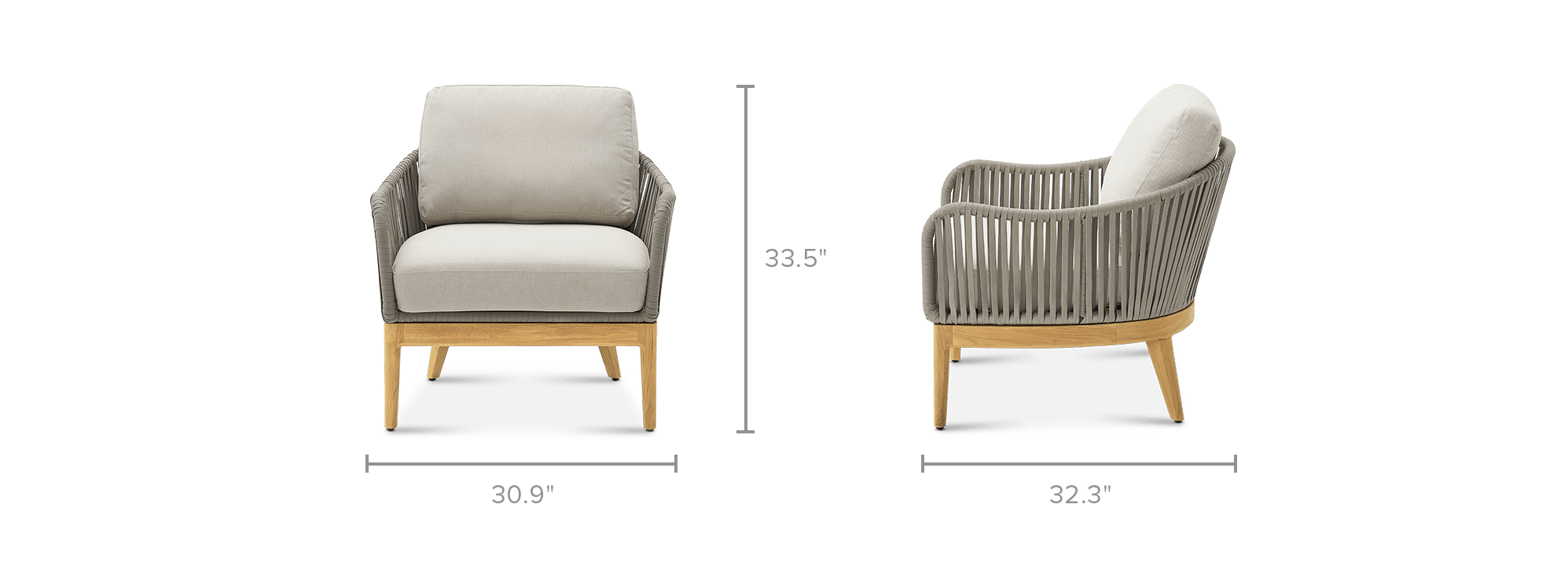 dimension of Isla Outdoor Lounge Chair