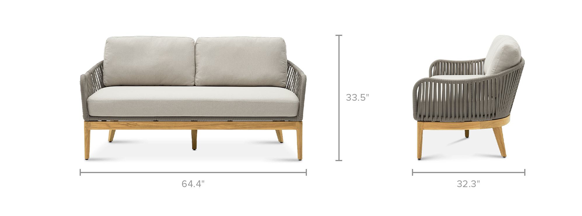 dimension of Isla Outdoor Loveseat