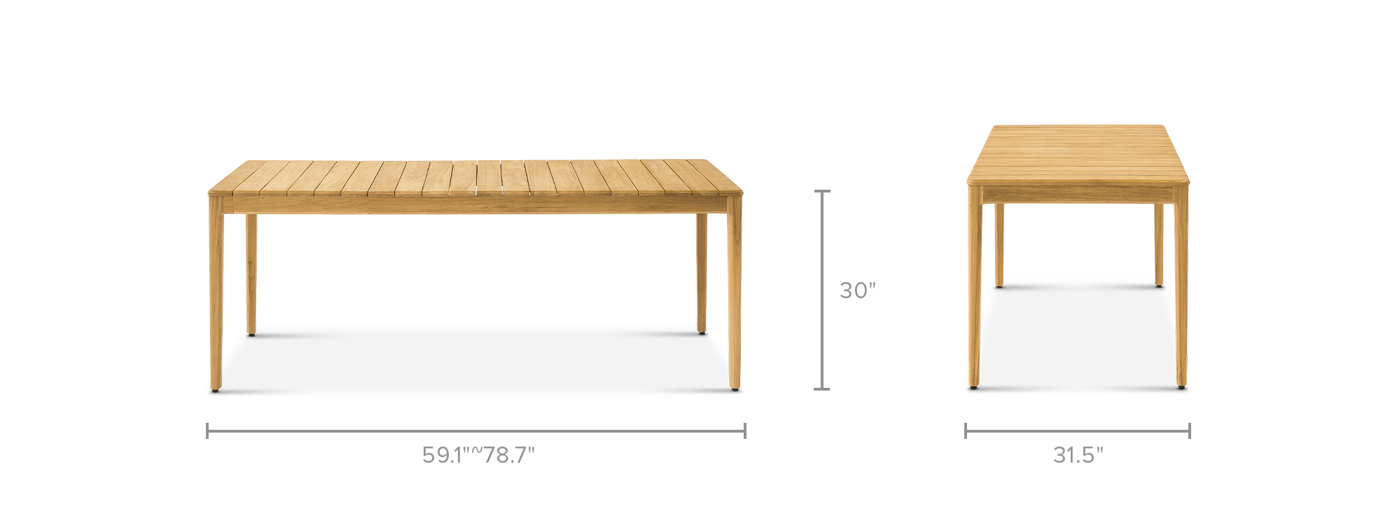 dimension of Isla Outdoor Extendable Dining Table